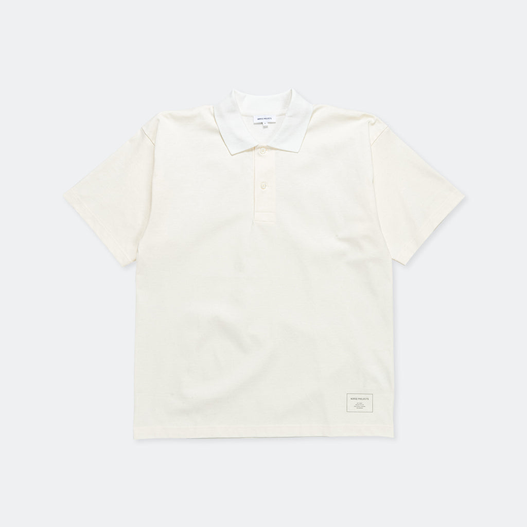 Espen Loose Printed SS Polo - Ecru