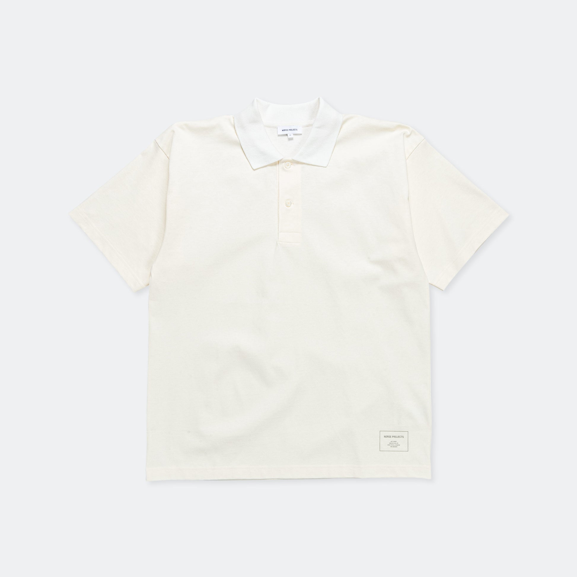 Espen Loose Printed SS Polo - Ecru