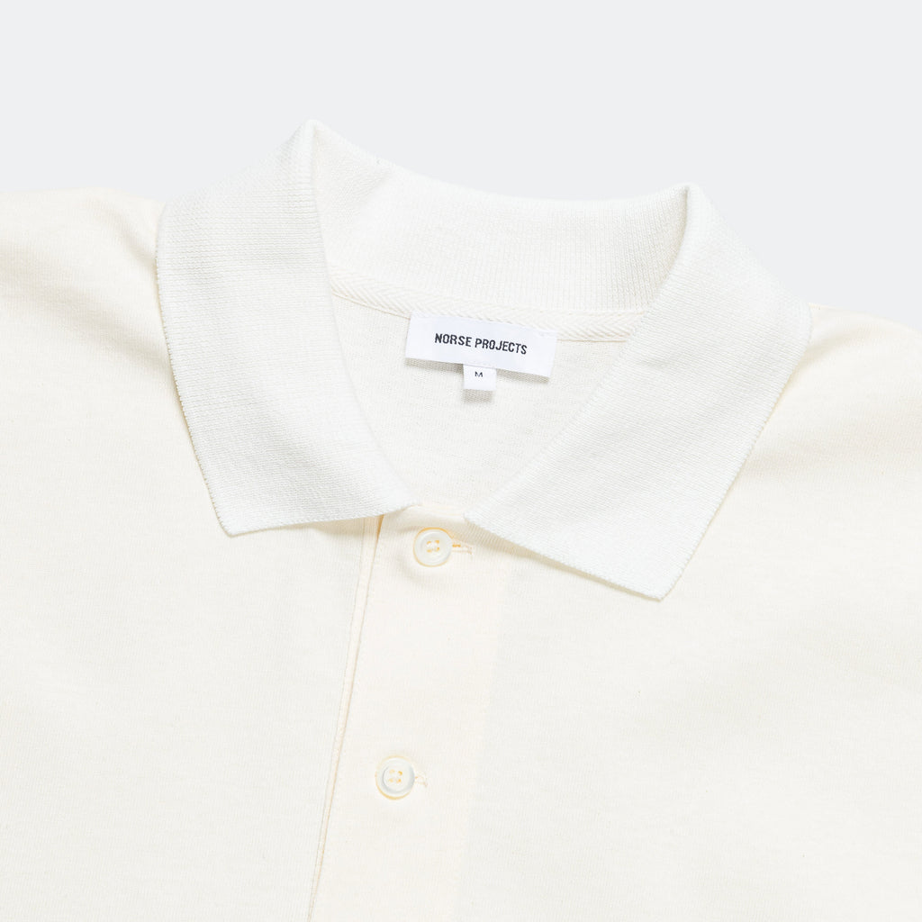 Espen Loose Printed SS Polo - Ecru