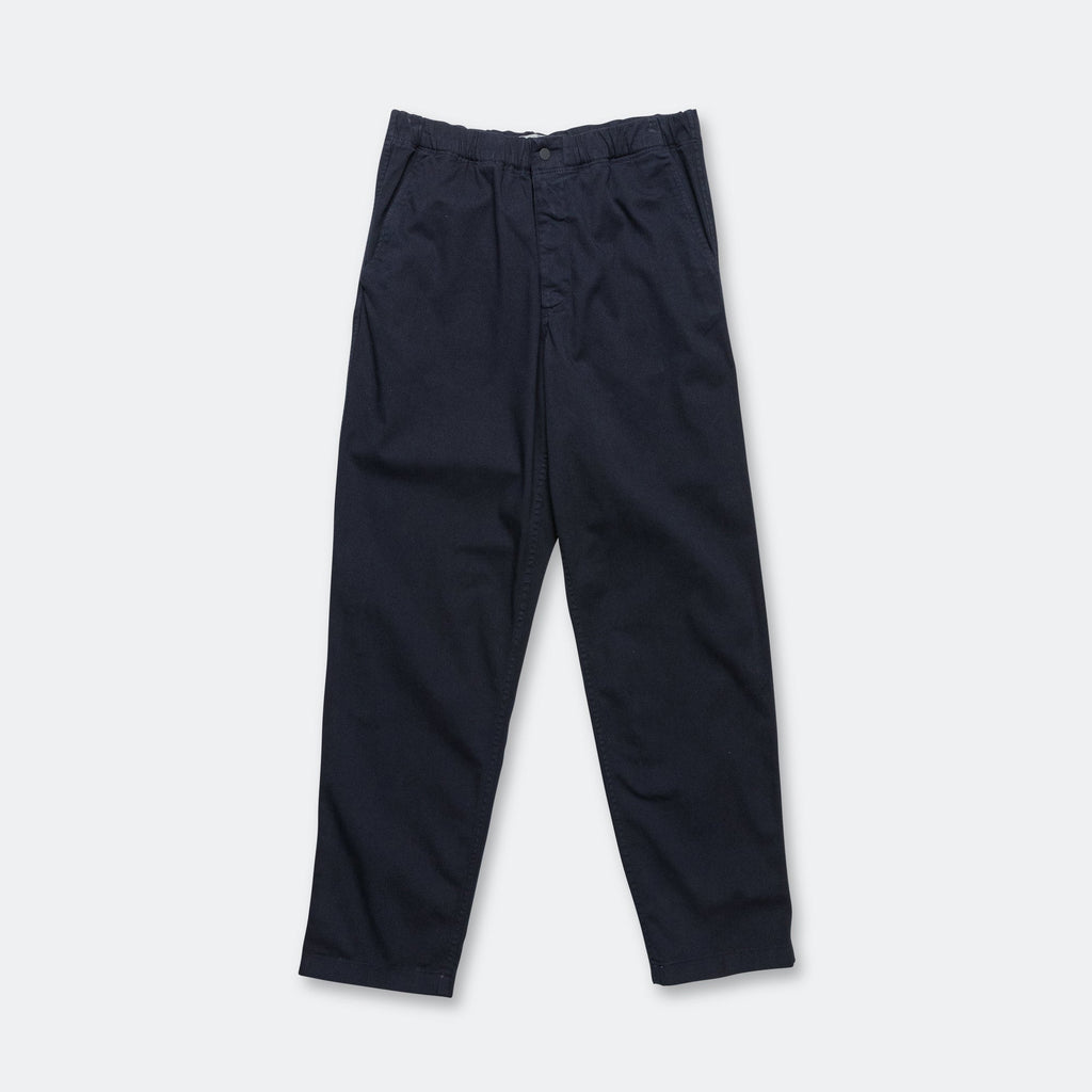 Ezra Relaxed Organic Stretch Twill Trouser - Dark Navy