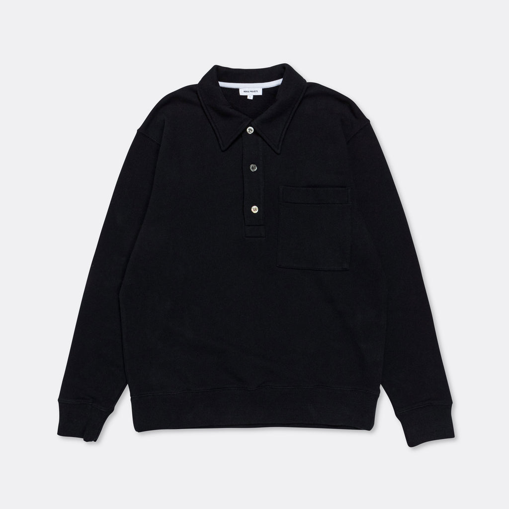 Fraser Relaxed Loopback Tab Series LS Polo - Dark Navy