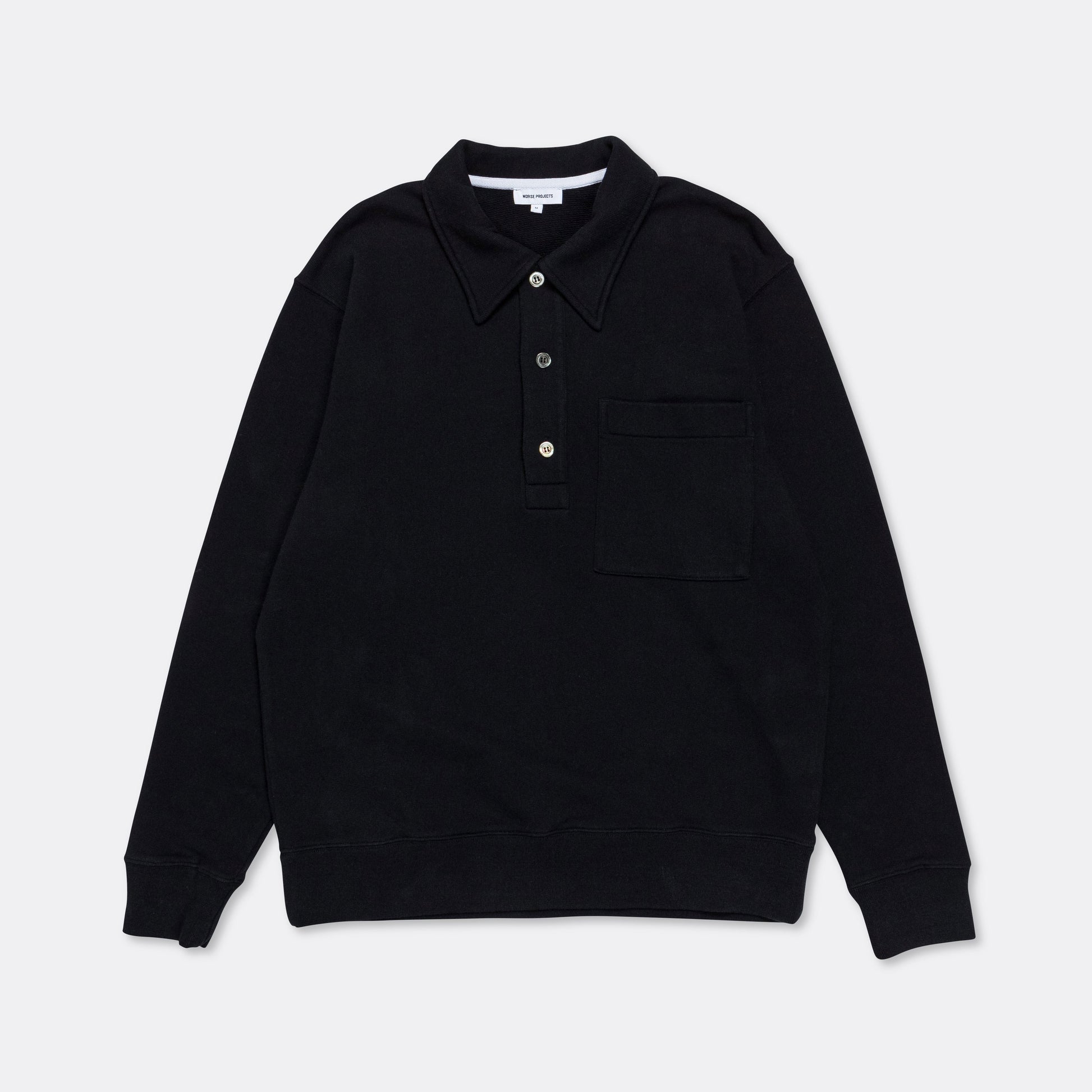 Fraser Relaxed Loopback Tab Series LS Polo - Dark Navy
