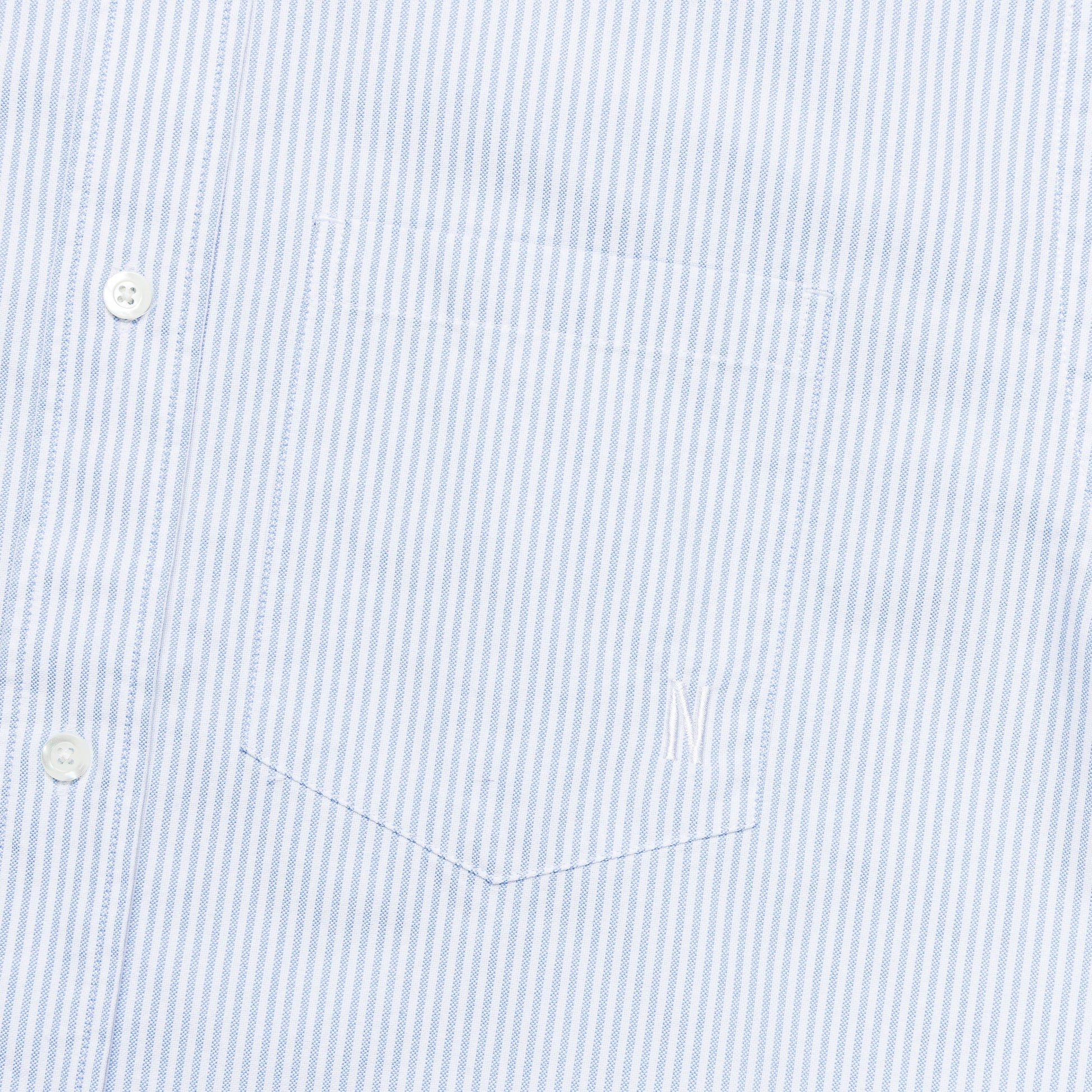 Ivan Oxford Monogram SS Shirt - Blue Stripe