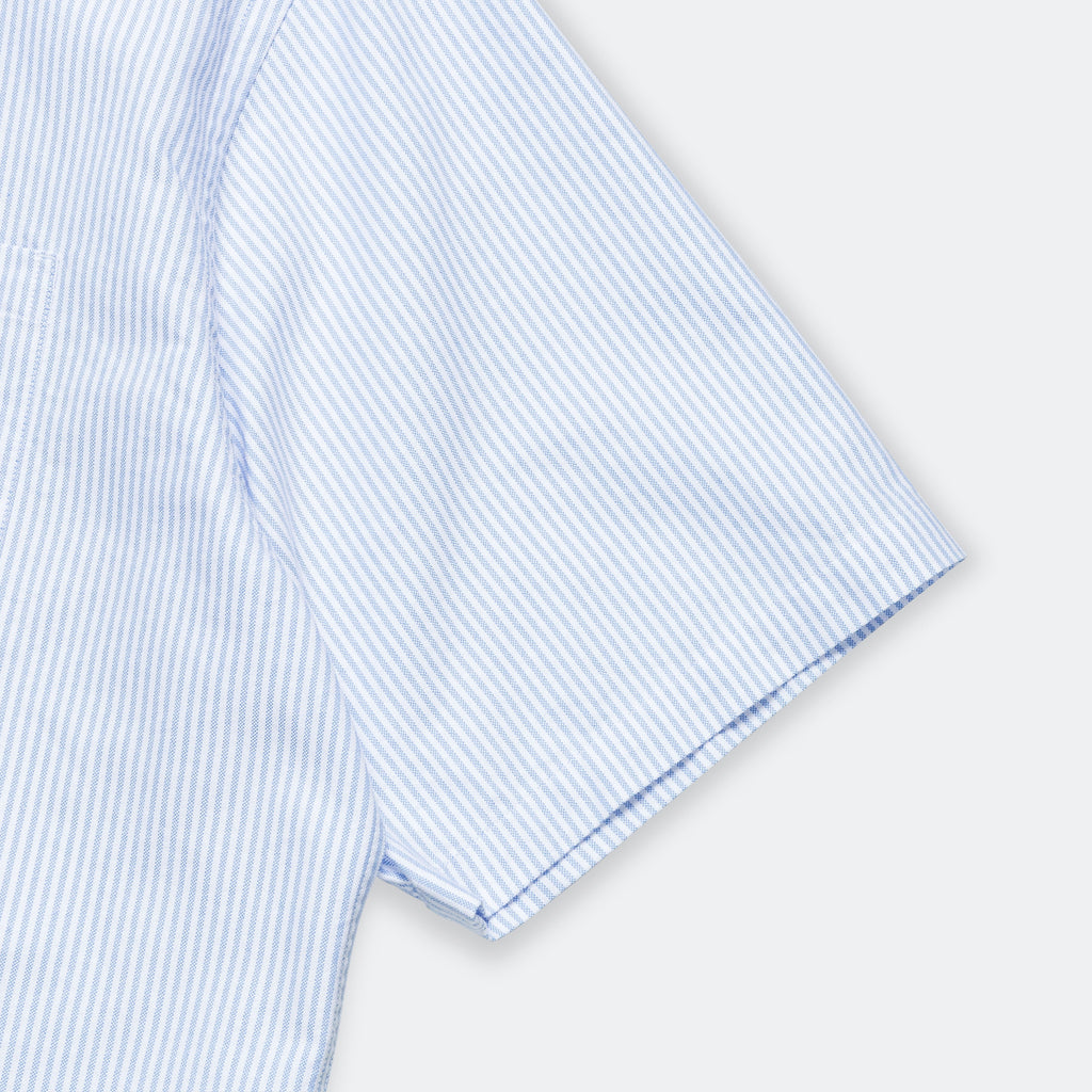 Ivan Oxford Monogram SS Shirt - Blue Stripe