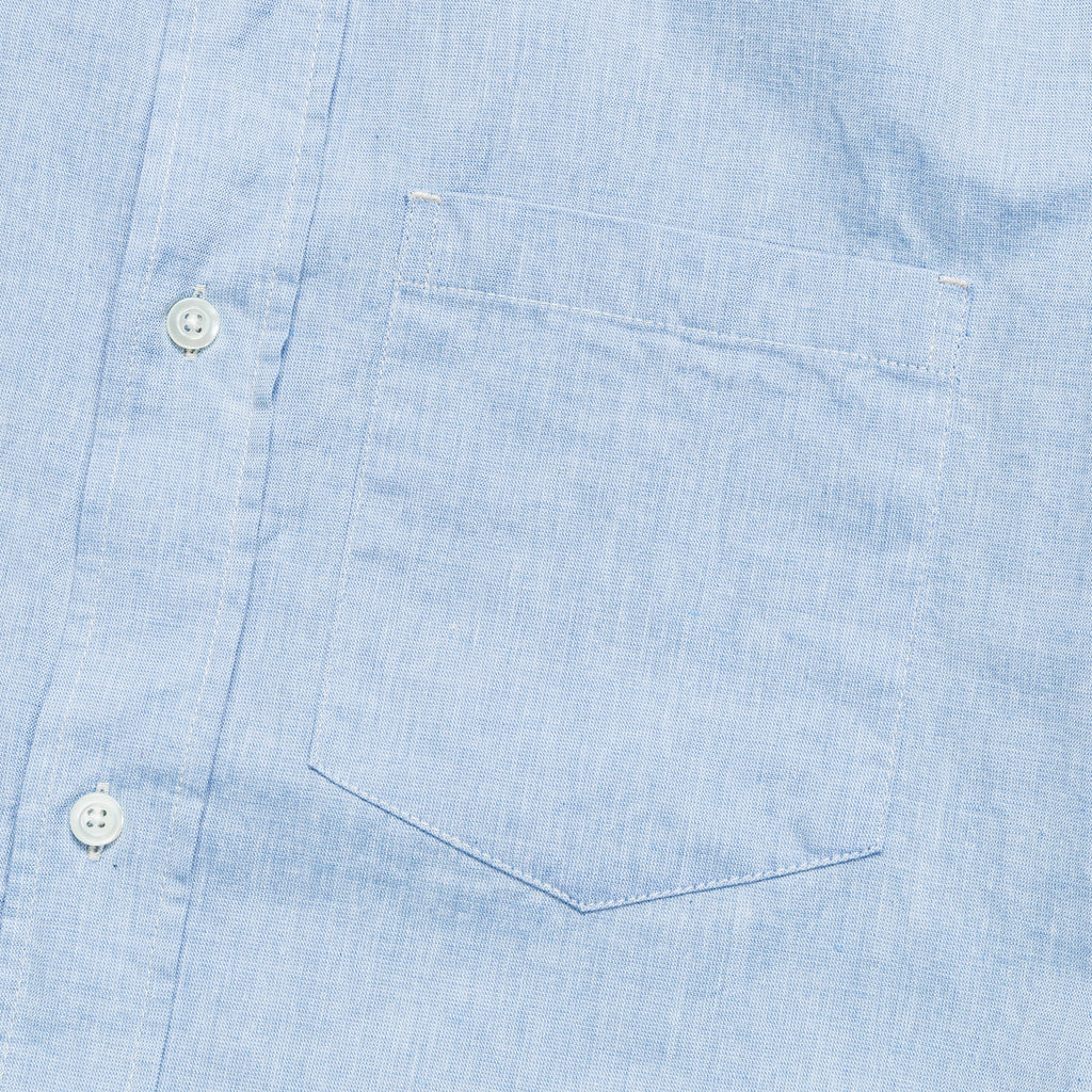 Ivan Relaxed Cotton Linen SS Shirt - Pale Blue