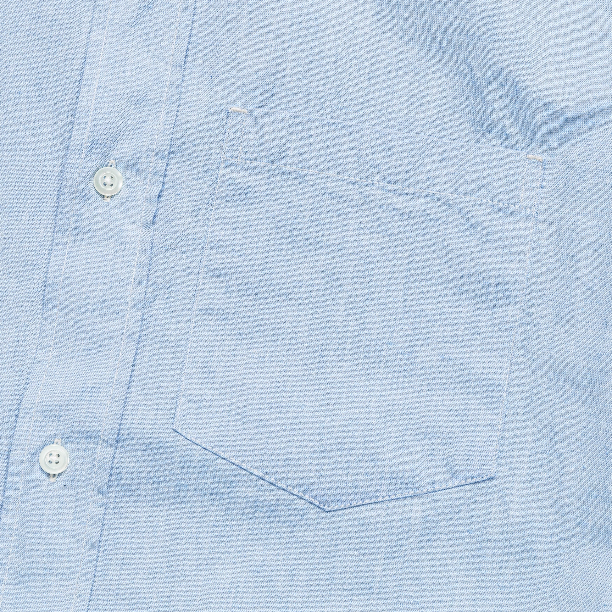 Ivan Relaxed Cotton Linen SS Shirt - Pale Blue