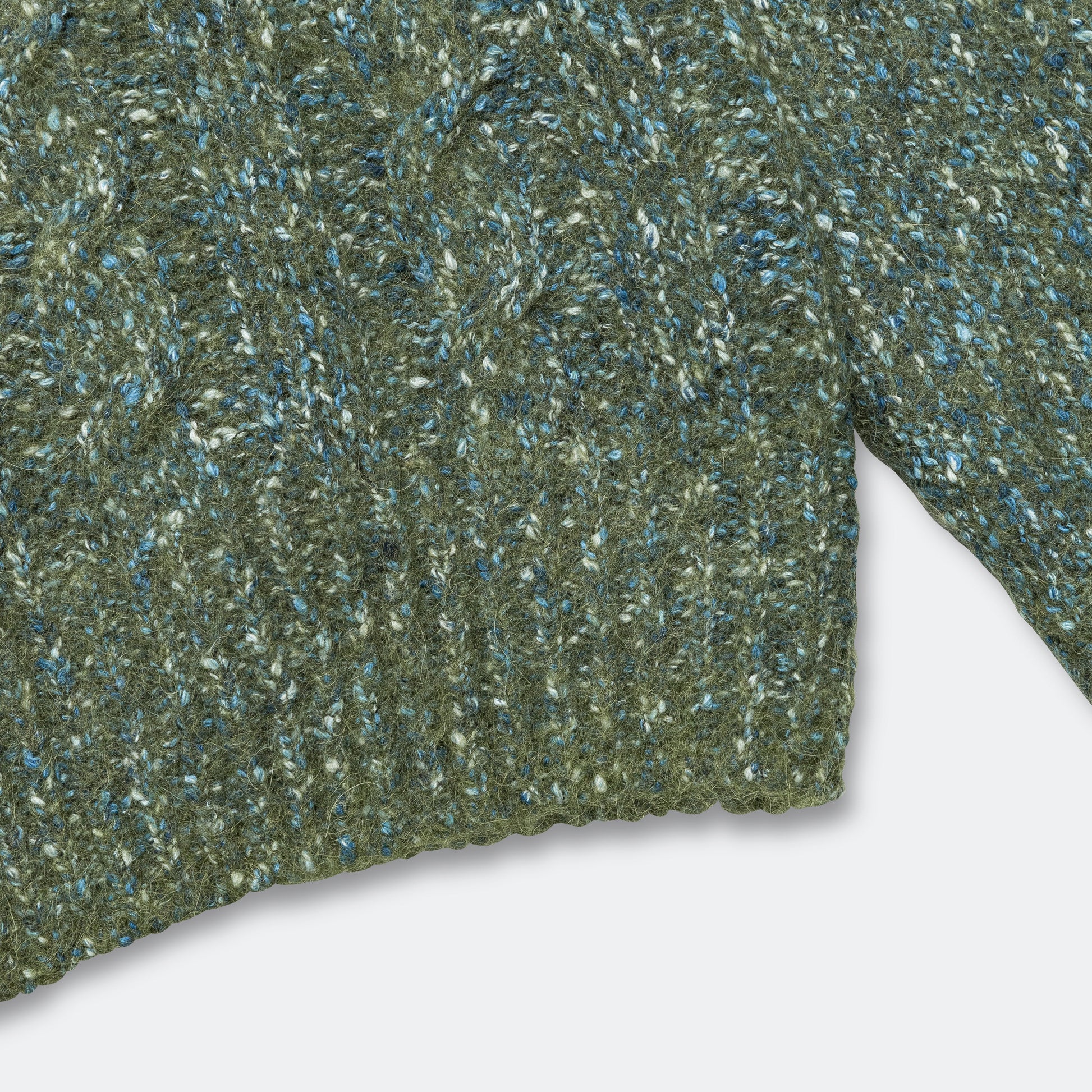 Ivar Cotton Alpaca Cable Sweater - Spruce Green