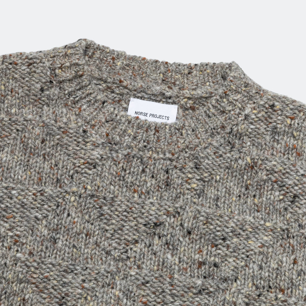 Jonas Donegal Diamond Sweater - Grey Melange