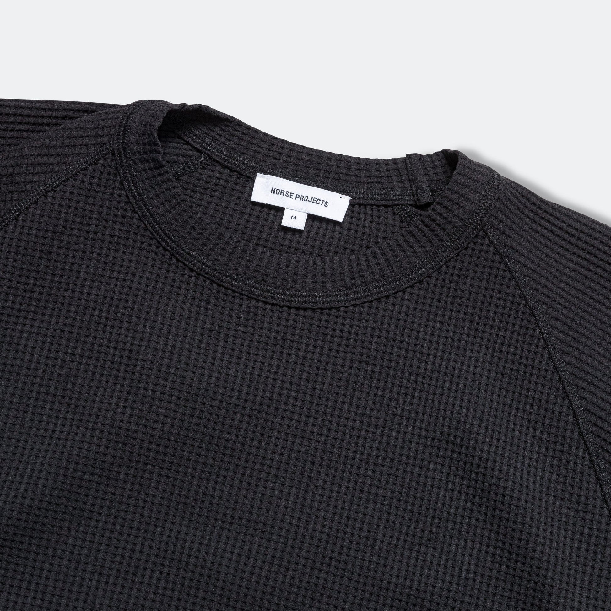 Kristian Relaxed Tech Waffle Sweater - Black