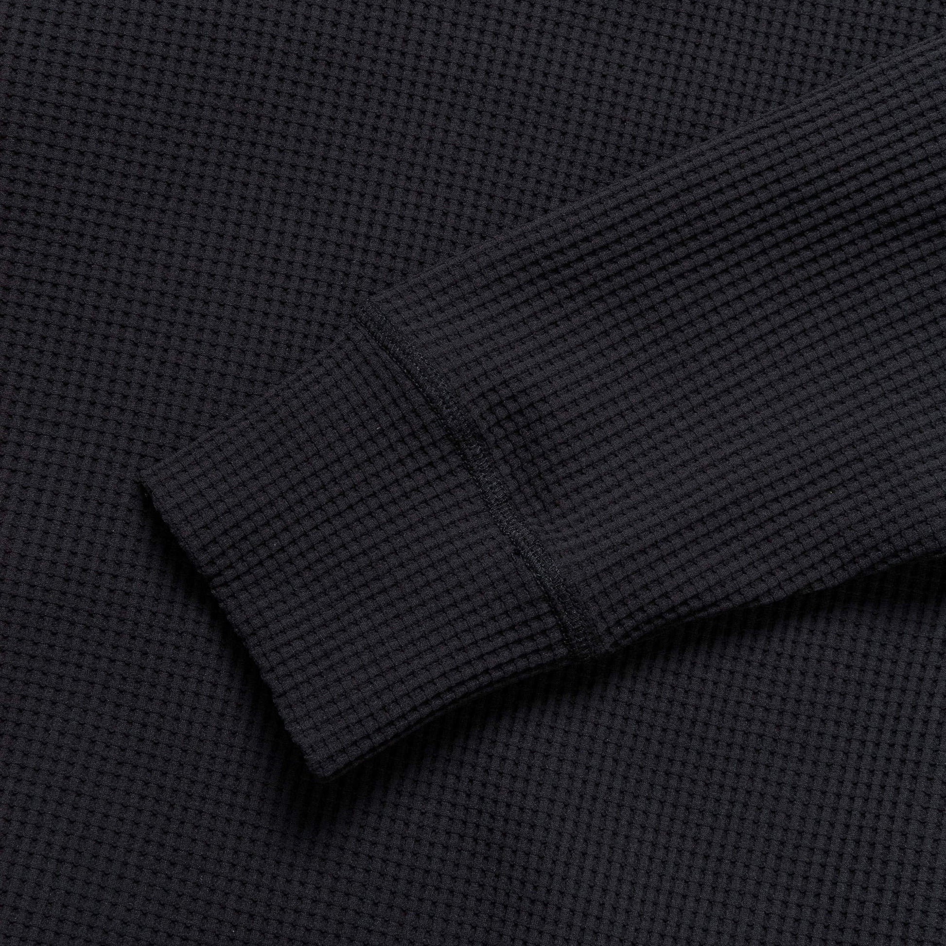 Kristian Relaxed Tech Waffle Sweater - Black