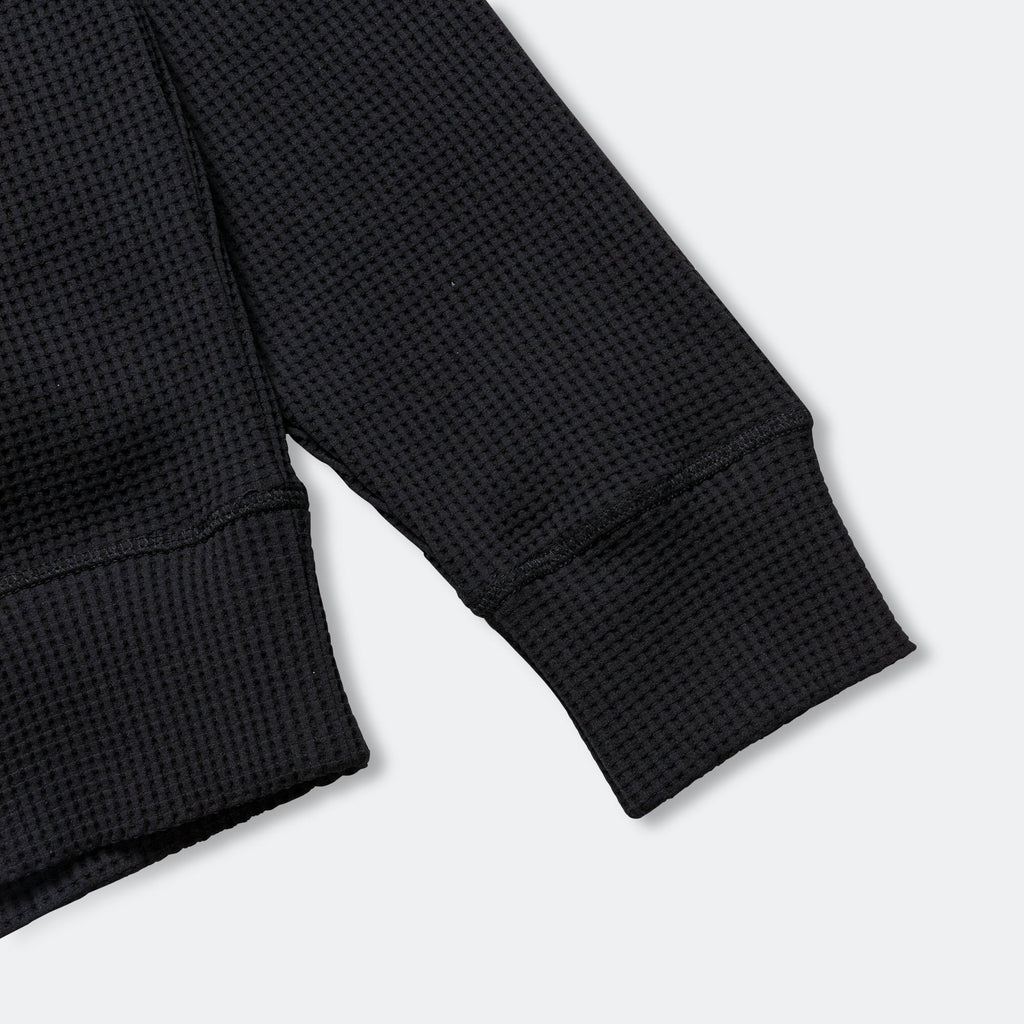 Kristian Relaxed Tech Waffle Sweater - Black