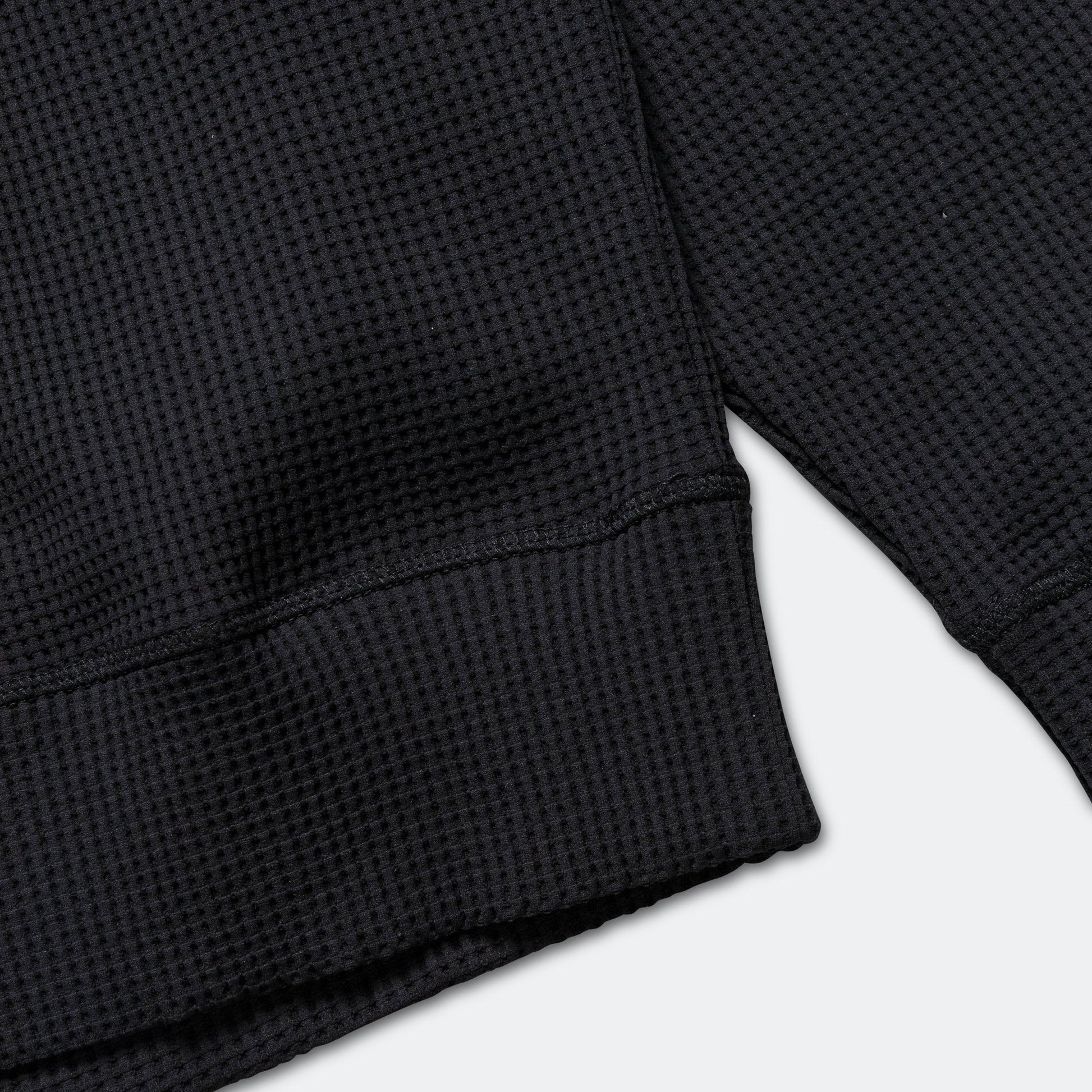 Kristian Relaxed Tech Waffle Sweater - Black