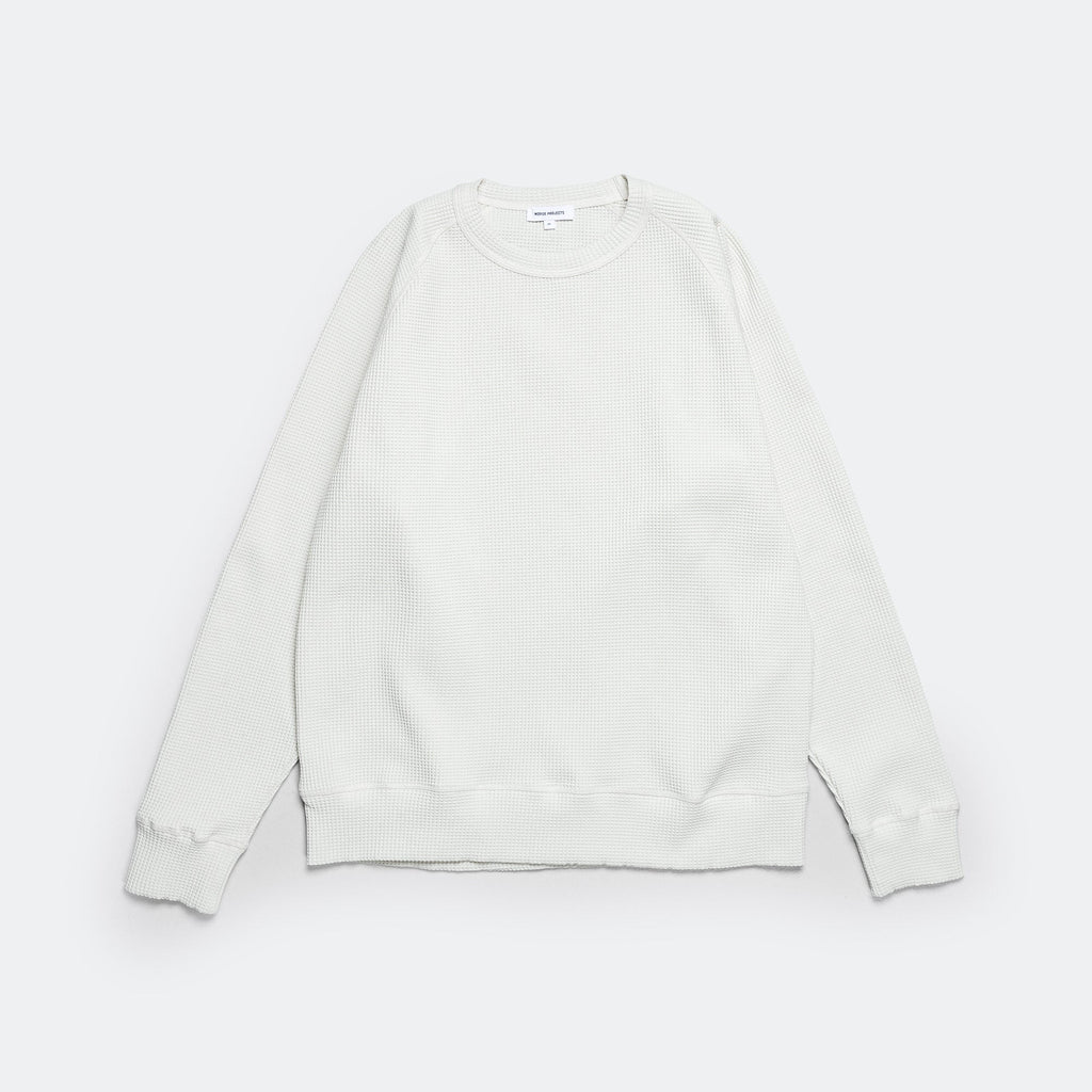 Kristian Relaxed Tech Waffle Sweater - Lucid White