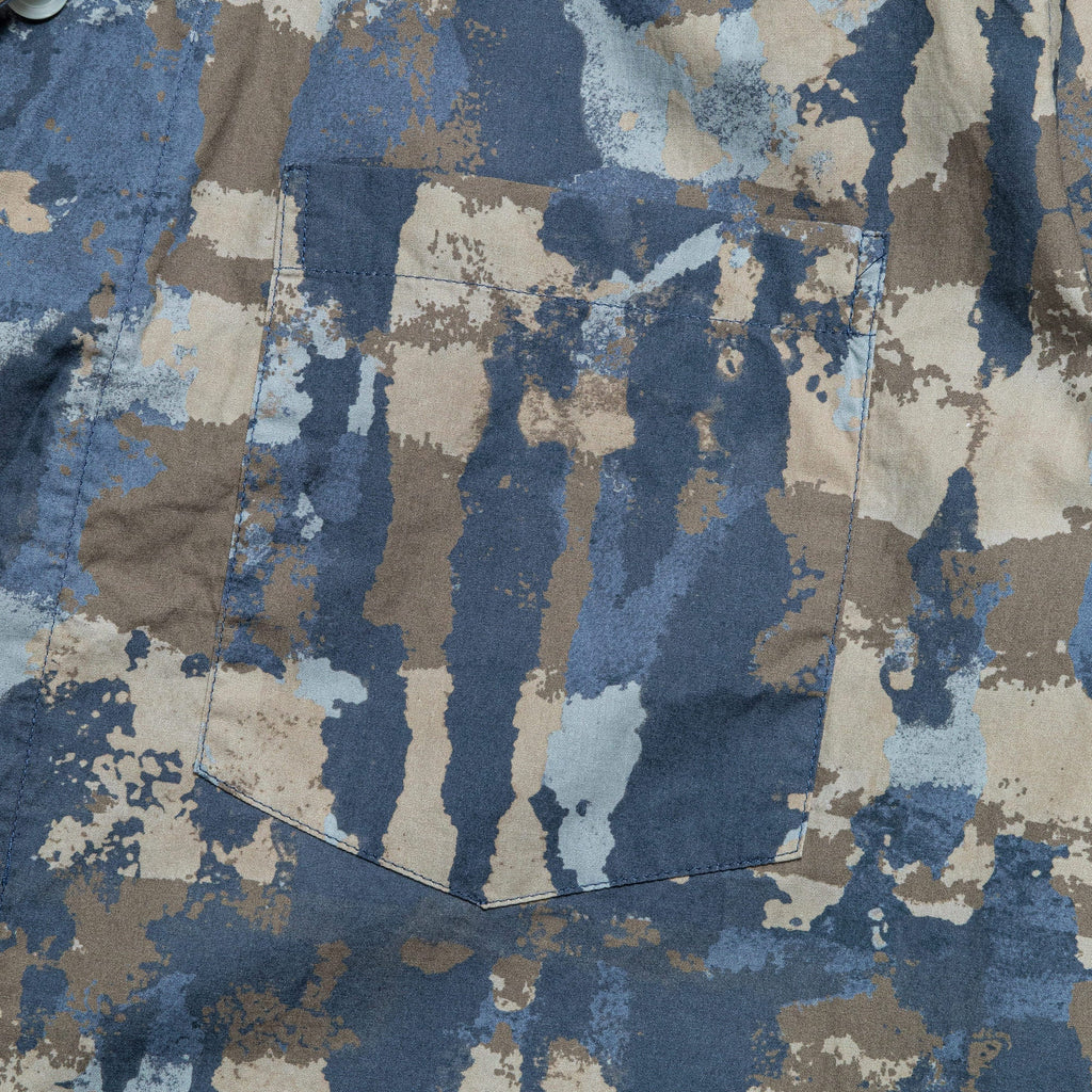 Mads Relaxed Print SS Shirt - Steel Blue