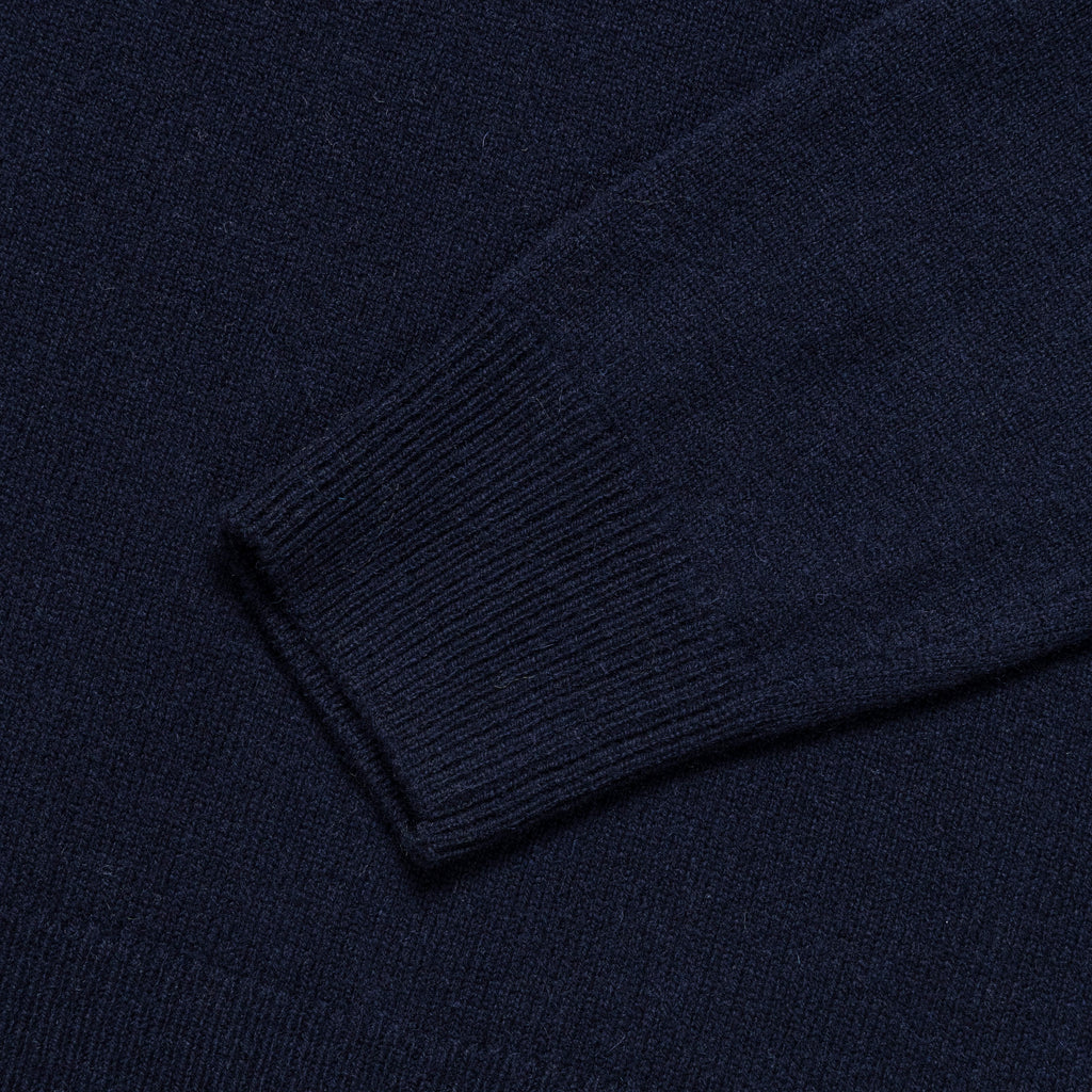 Marco Merino Lambswool Polo - Dark Navy