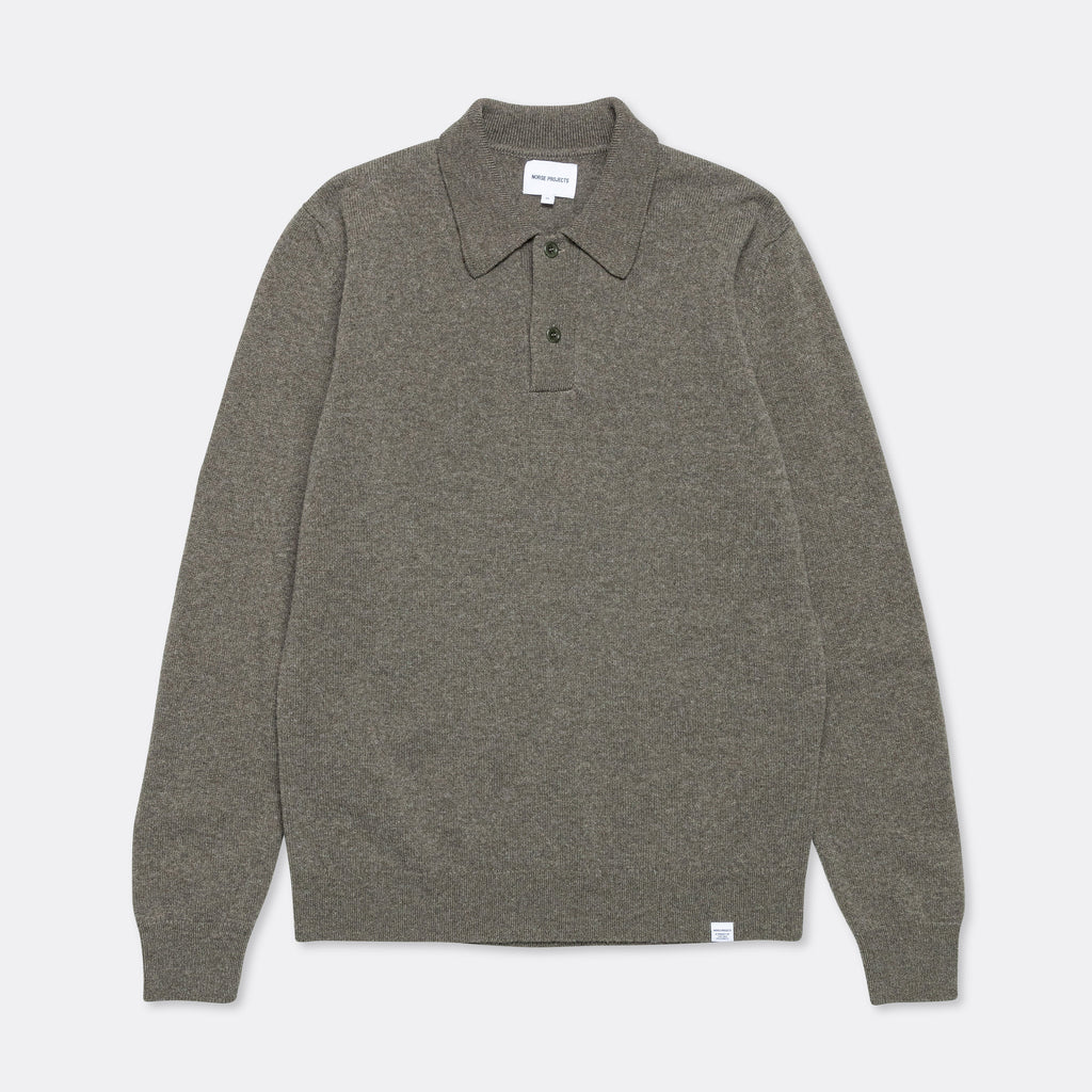 Marco Merino Lambswool Polo - Ivy Green