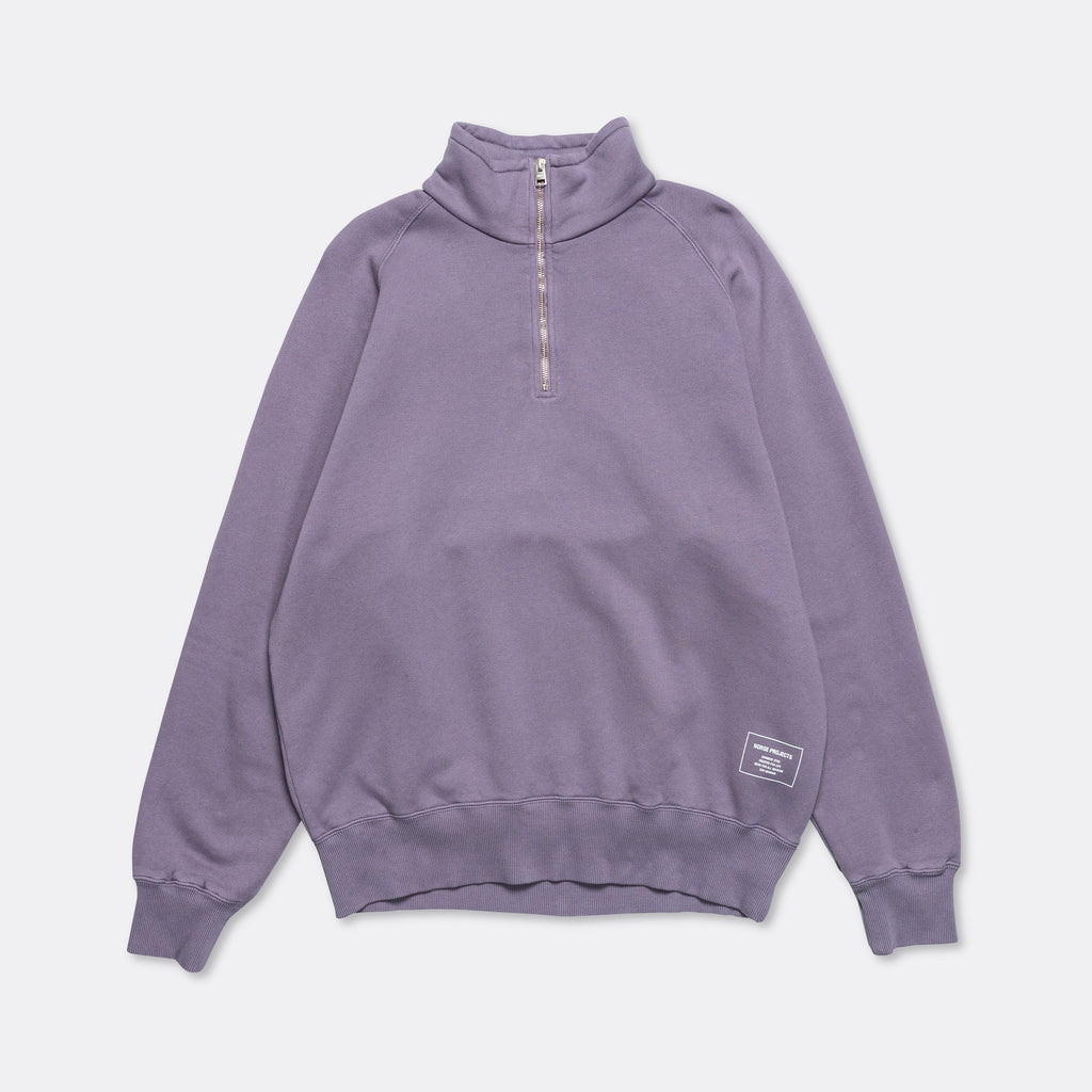 Marten Relaxed Organic Raglan Half Zip - Dusk Purple