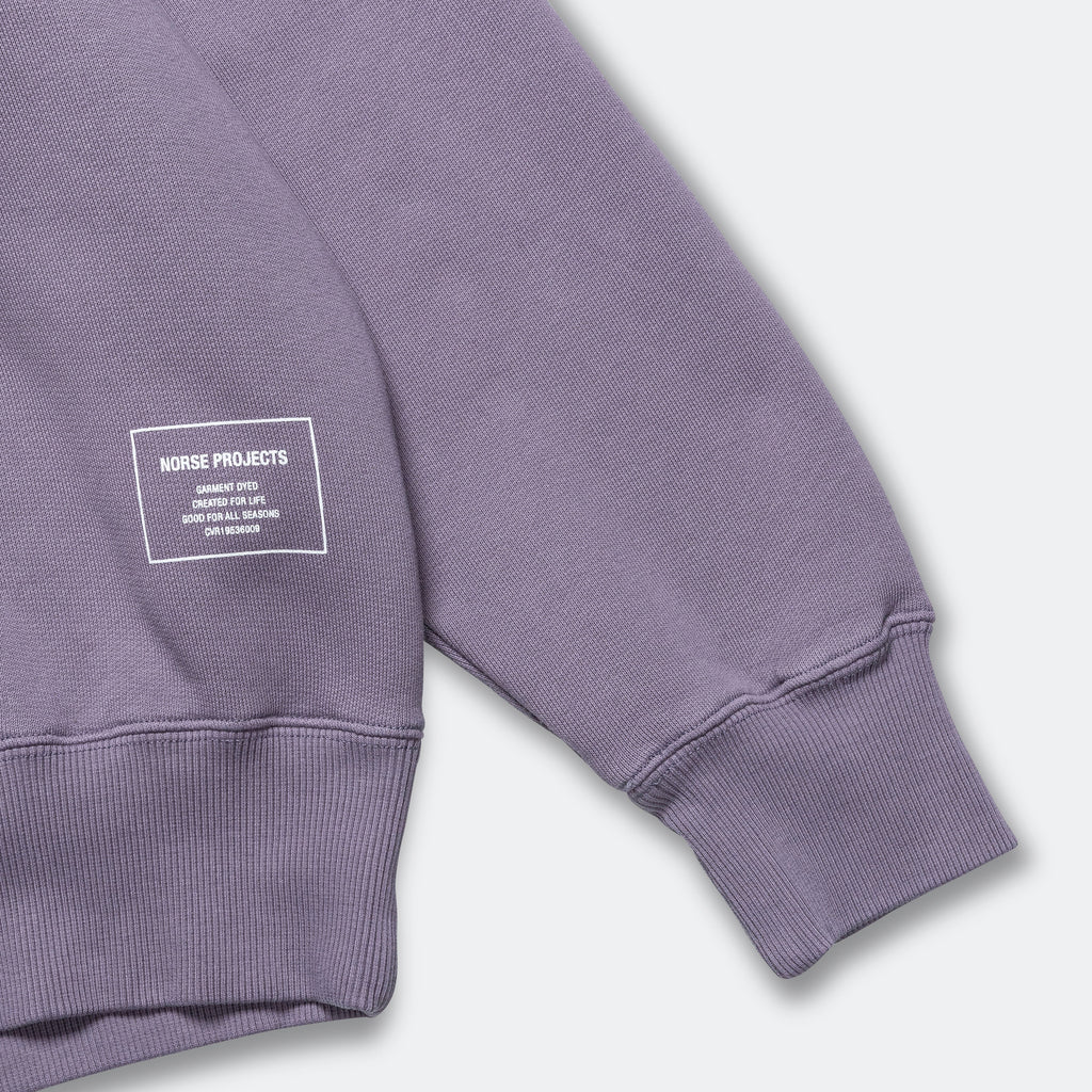 Marten Relaxed Organic Raglan Half Zip - Dusk Purple