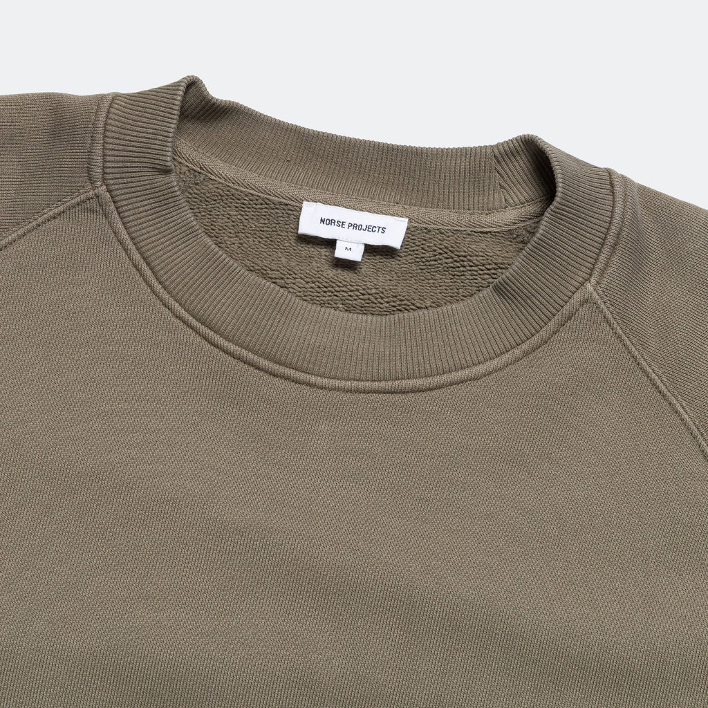 Marten Relaxed Organic Raglan Sweatshirt - Sediment Green