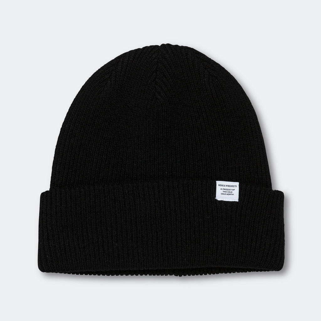 Merino Lambswool Beanie - Black