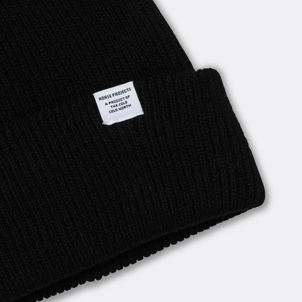 Merino Lambswool Beanie - Black