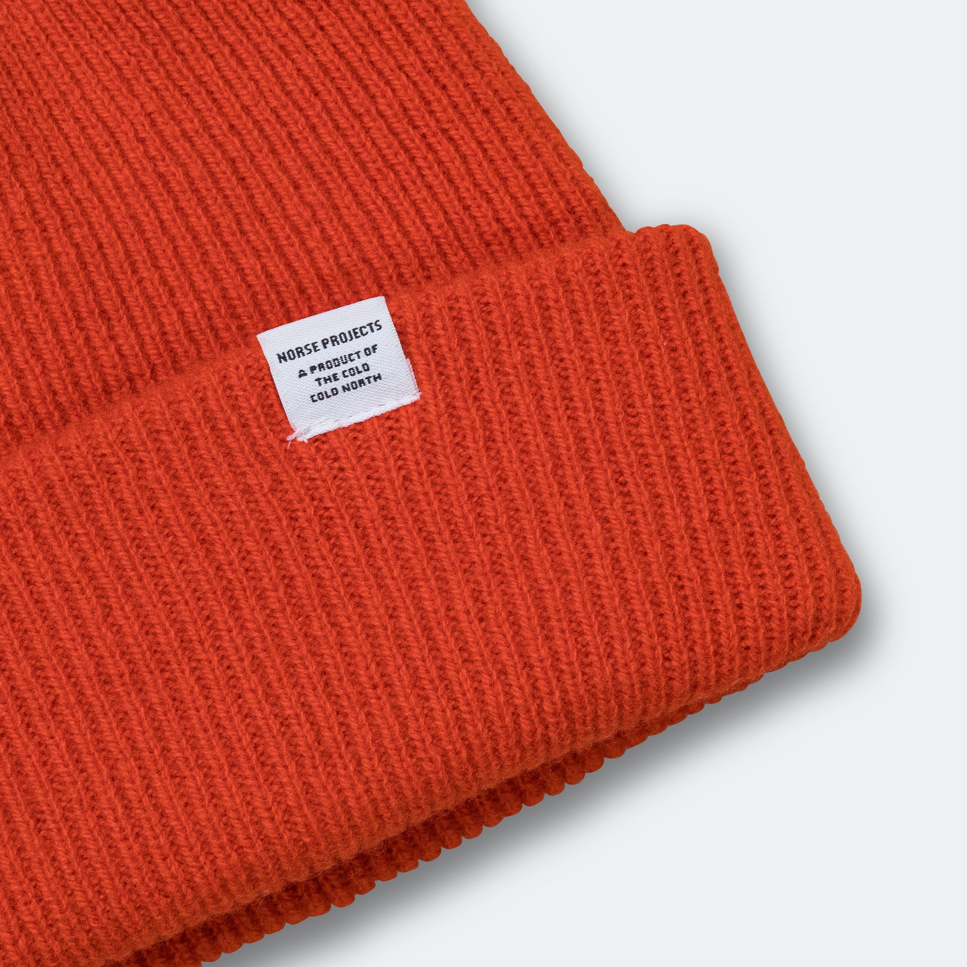 Merino Lambswool Beanie - Blood Orange