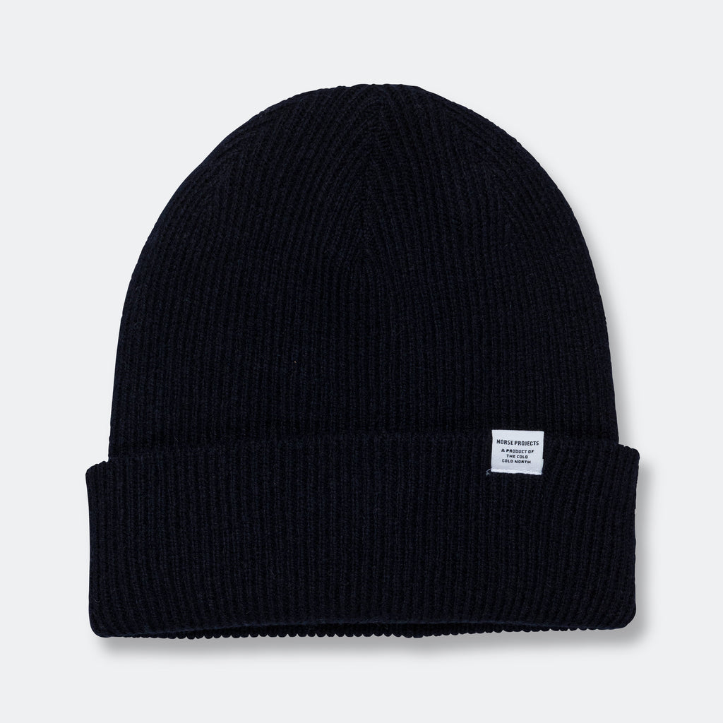 Merino Lambswool Beanie - Dark Navy