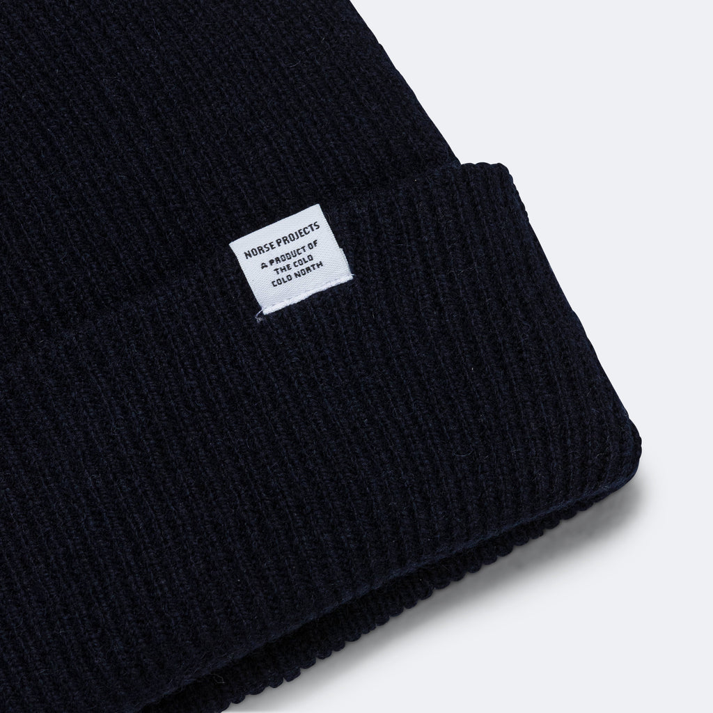 Merino Lambswool Beanie - Dark Navy