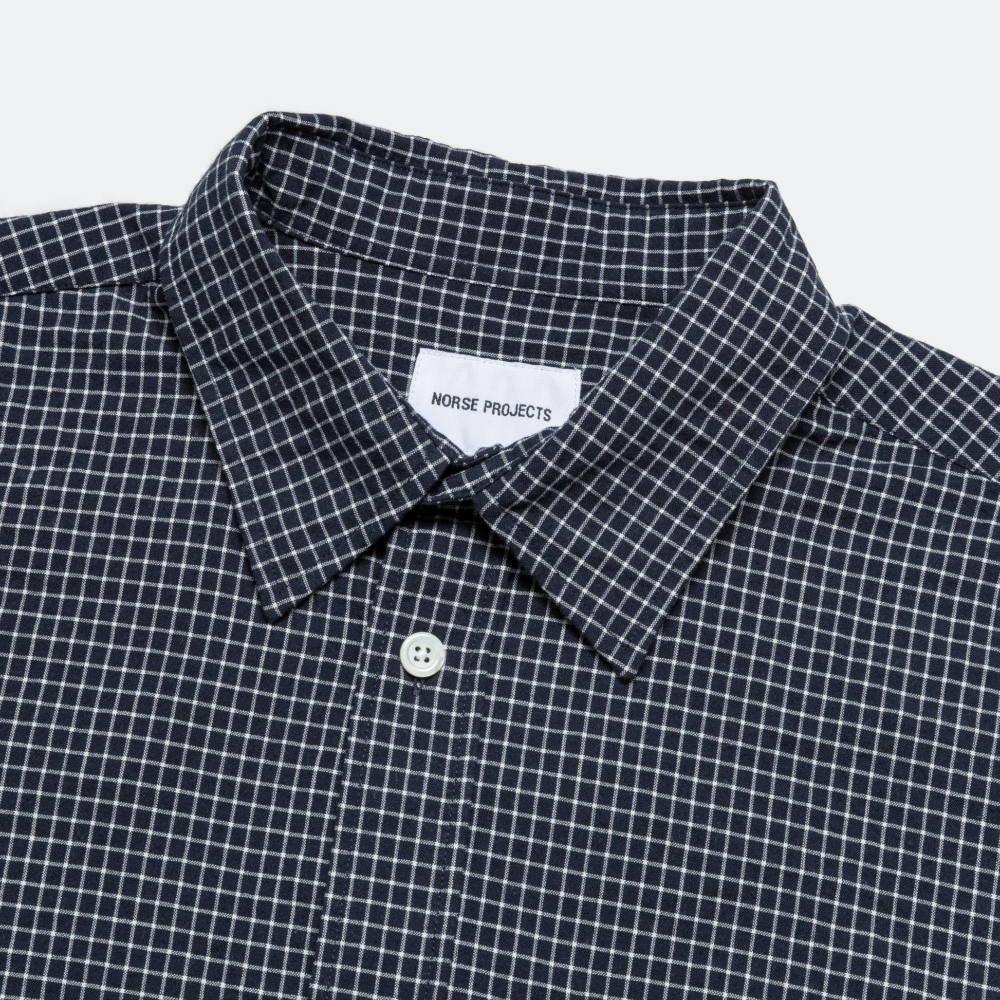 Mo Check Oversized Shirt - Dark Navy