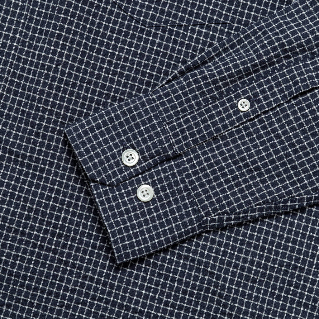Mo Check Oversized Shirt - Dark Navy