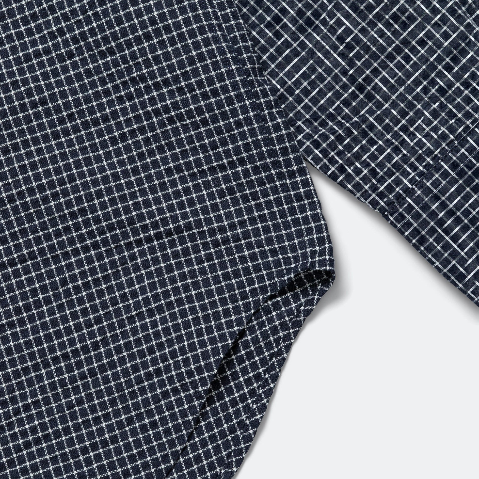 Mo Check Oversized Shirt - Dark Navy
