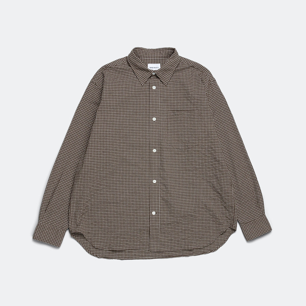Mo Check Oversized Shirt - Taupe