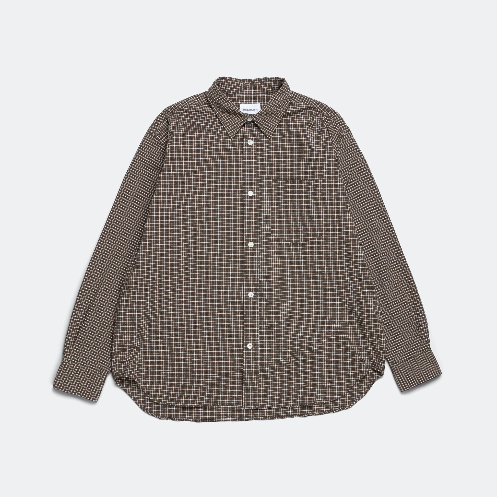 Mo Check Oversized Shirt - Taupe