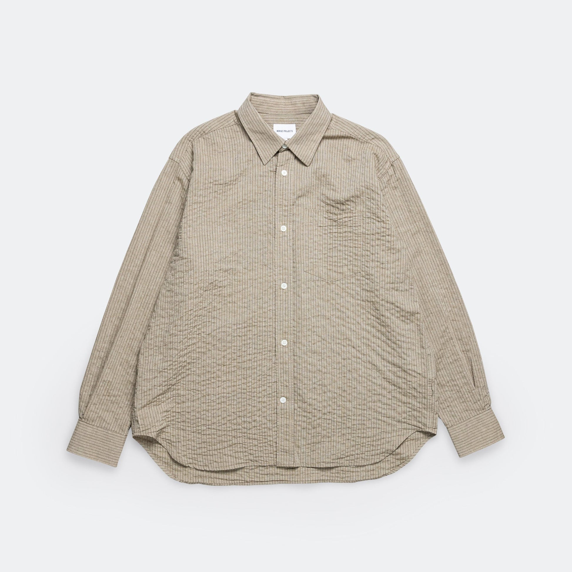 Mo Oversized Striped Shirt - Clay