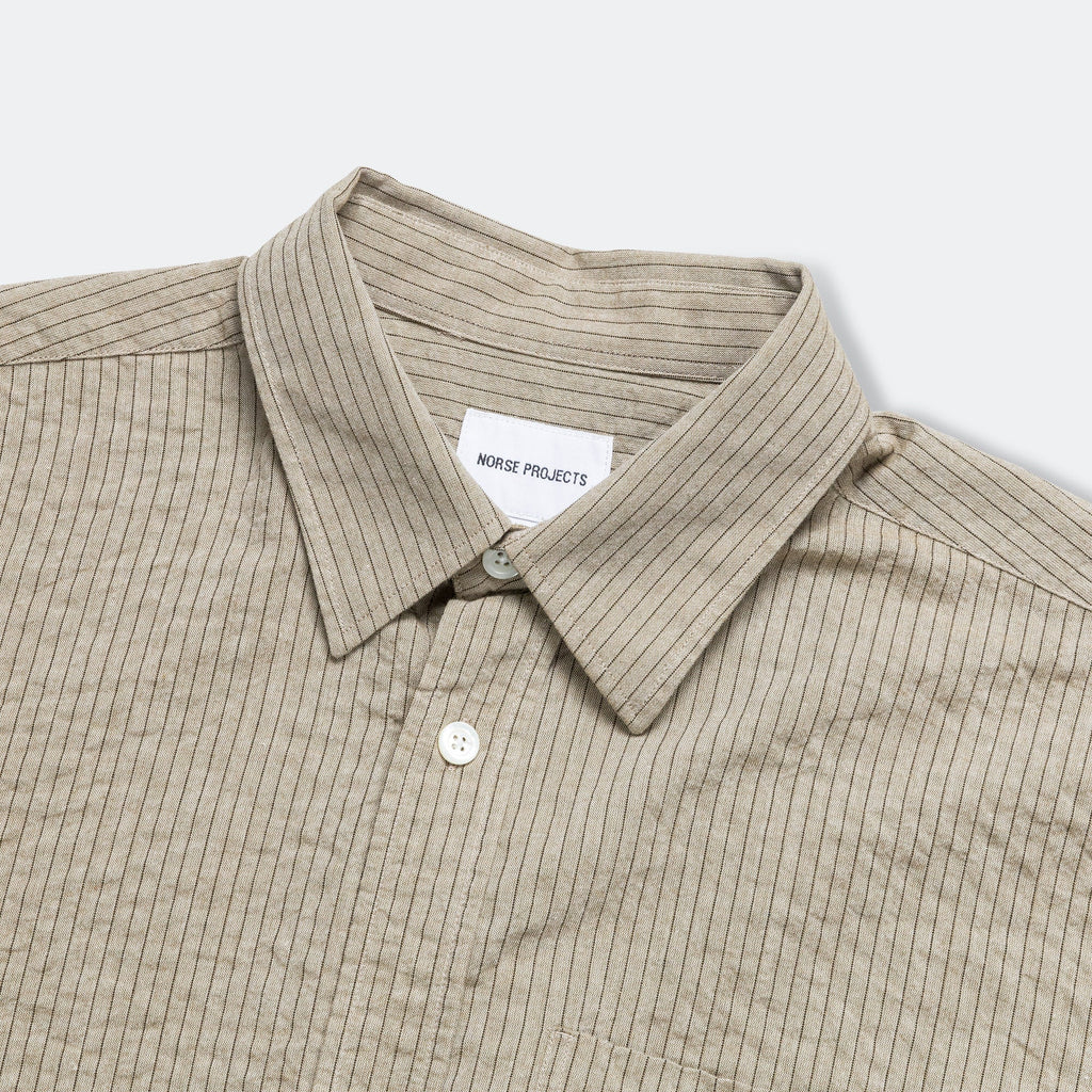 Mo Oversized Striped Shirt - Clay