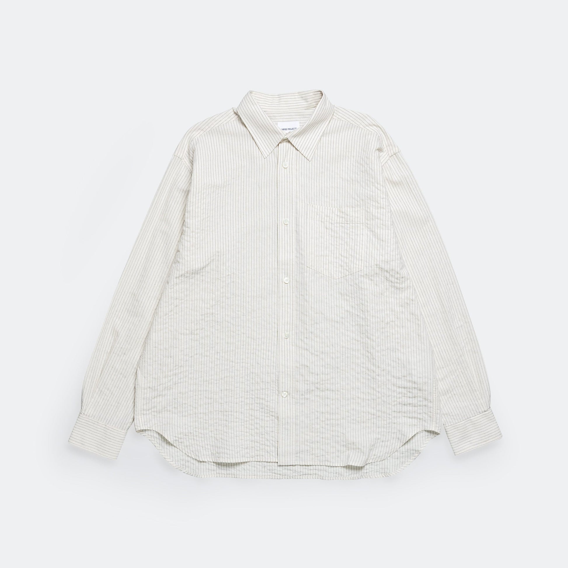 Mo Oversized Striped Shirt - Ecru