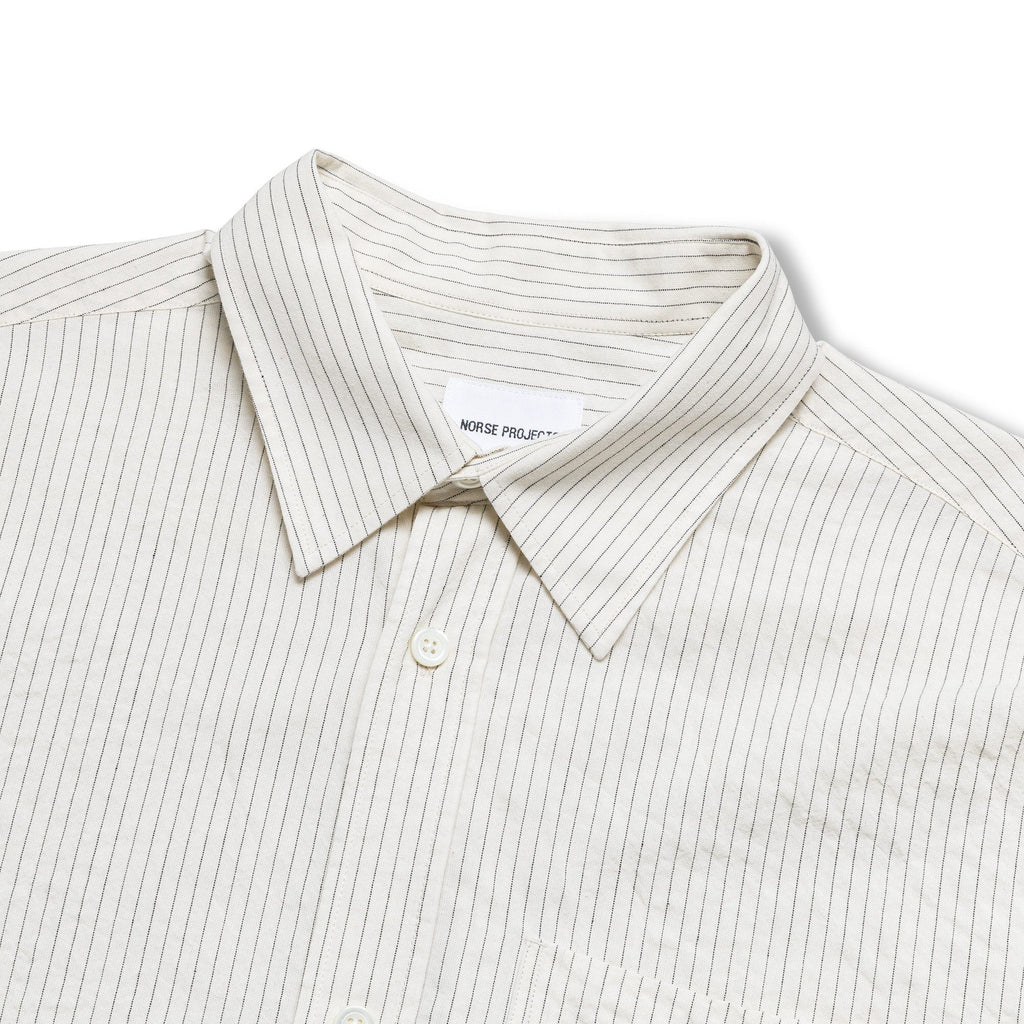 Mo Oversized Striped Shirt - Ecru