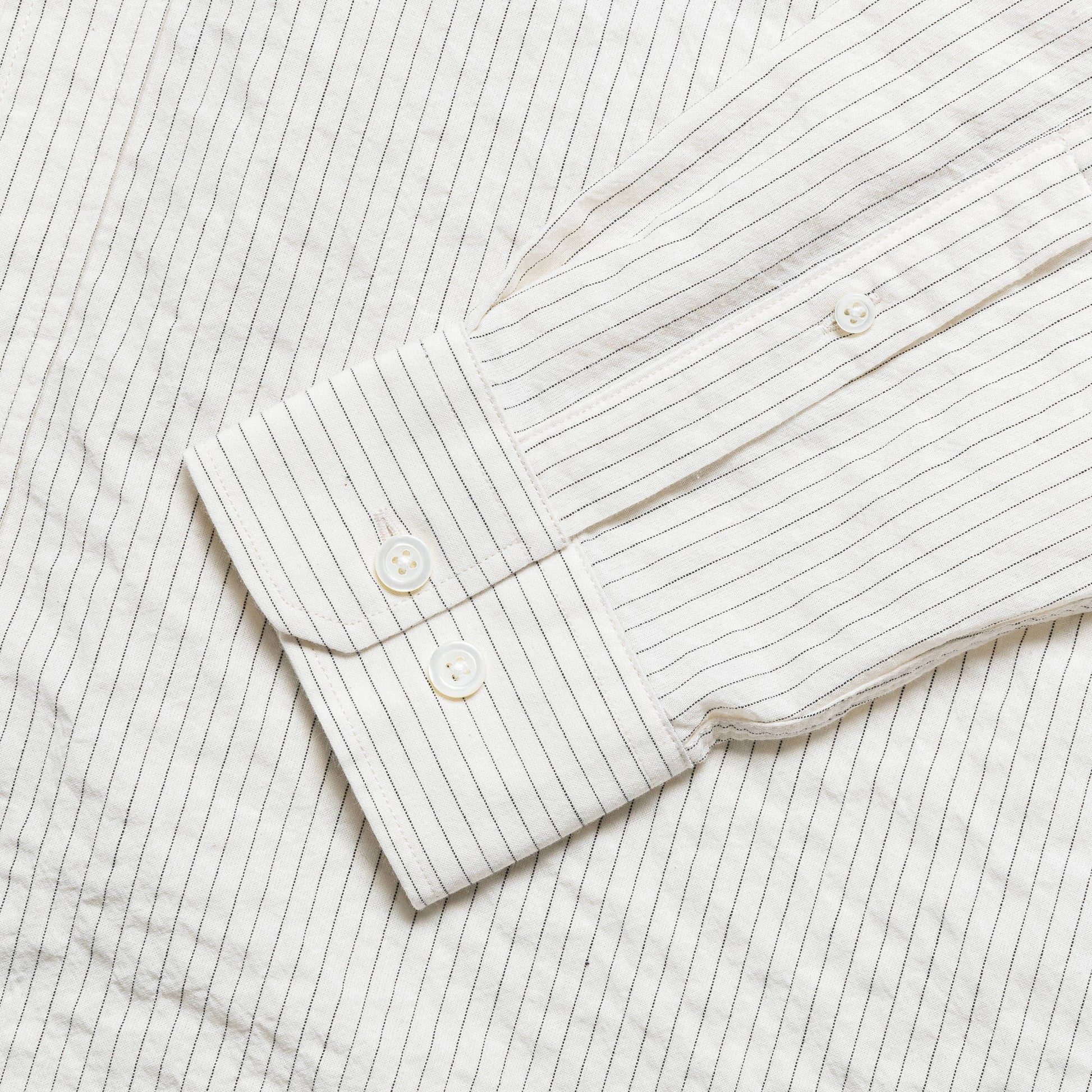 Mo Oversized Striped Shirt - Ecru