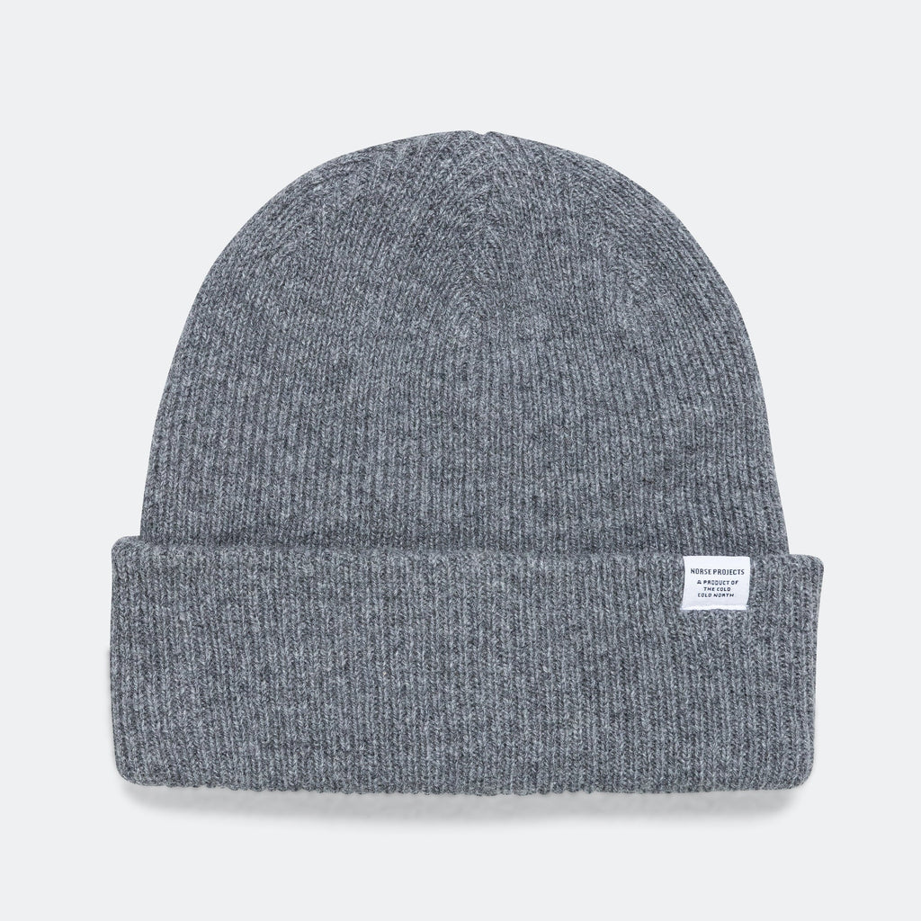 Merino Lambswool Beanie - Grey Melange