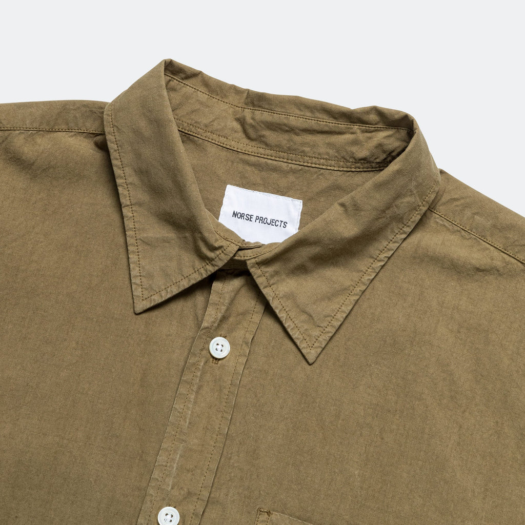 Osvald Cotton Tencel Shirt - Sitka Green