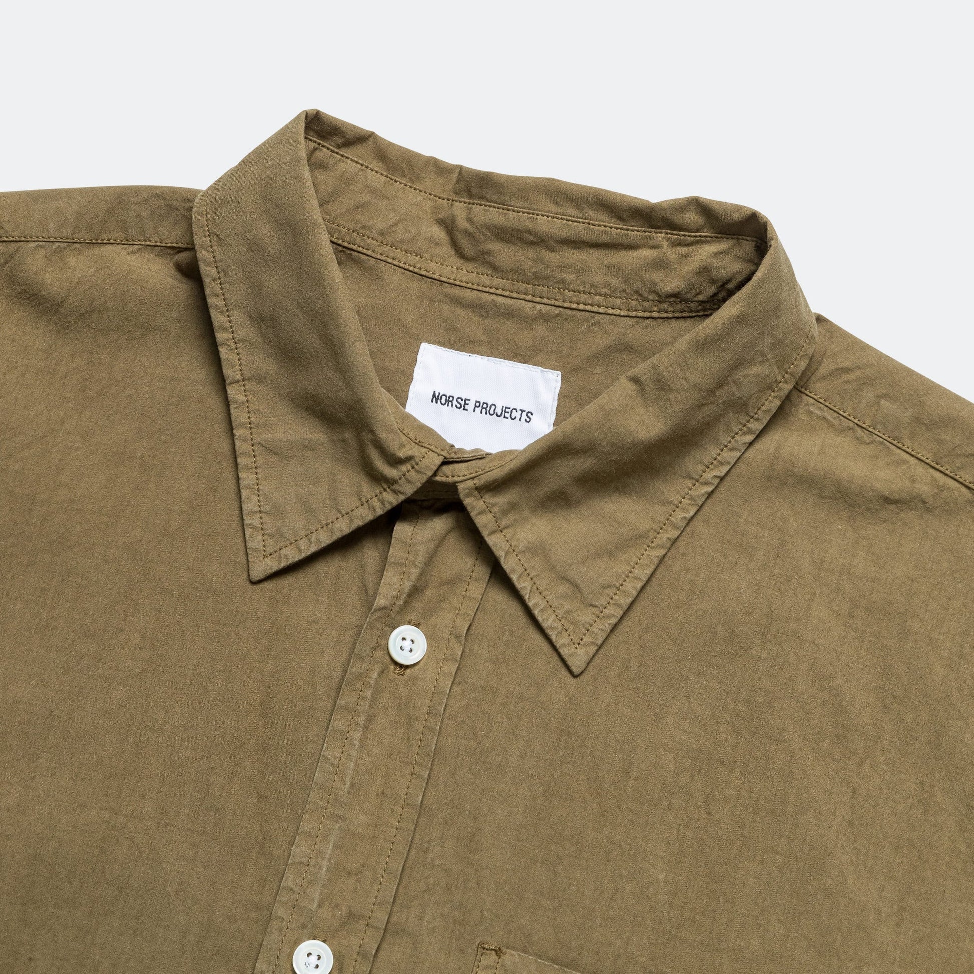 Osvald Cotton Tencel Shirt - Sitka Green