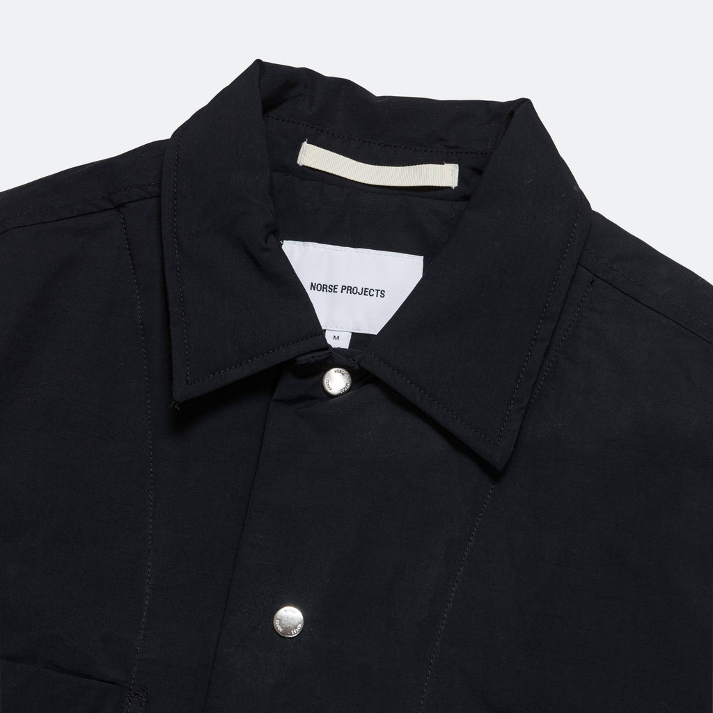 Pelle Waxed Nylon Insulated Jacket - Dark Navy