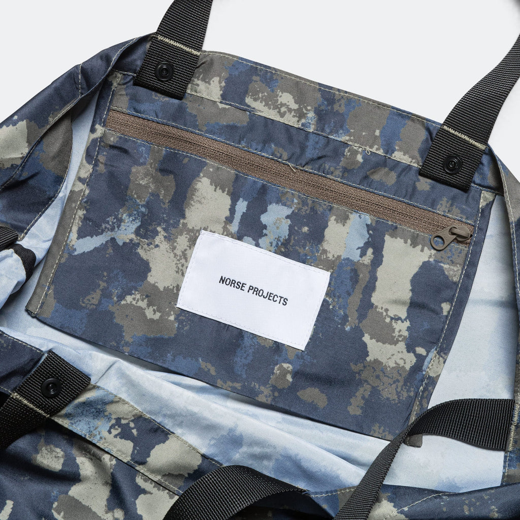 Print Technical Tote - Steel Blue