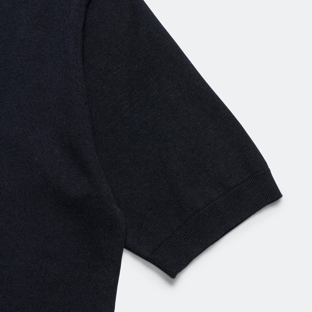 Rhys Cotton Linen T-Shirt - Dark Navy