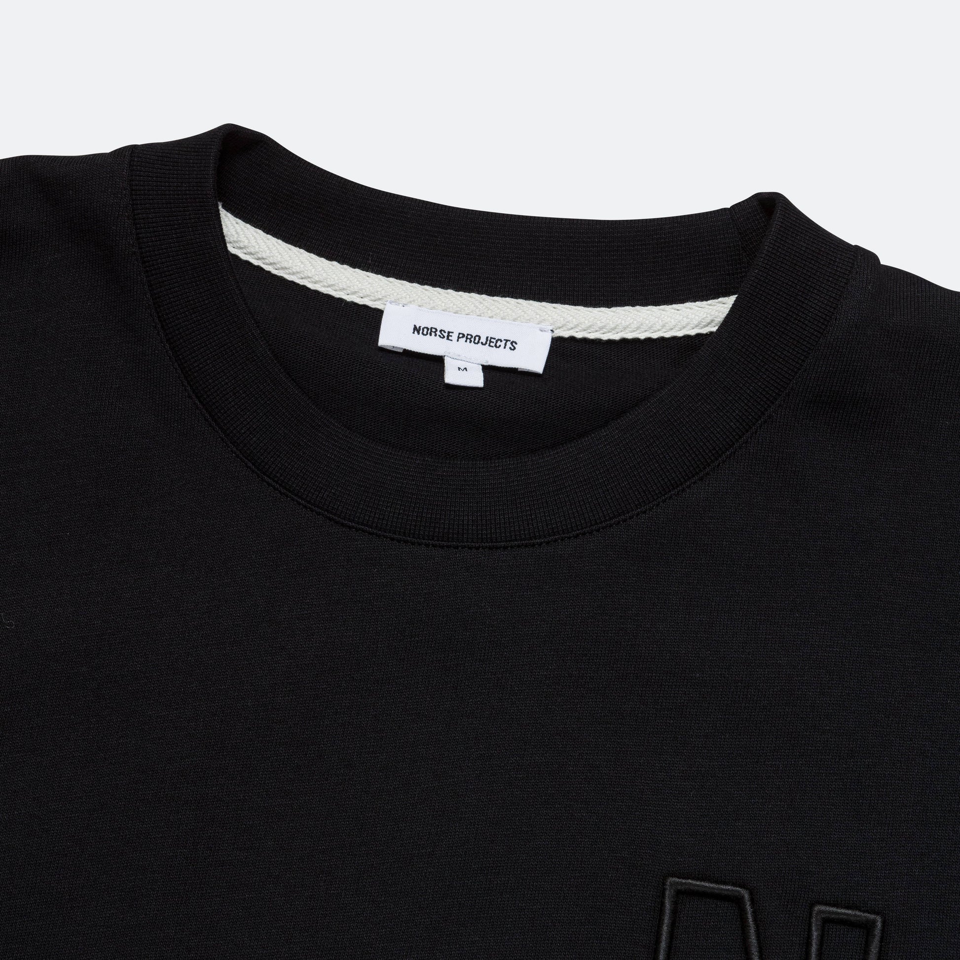 Simon Loose Organic Heavy Jersey N Logo T-Shirt - Black