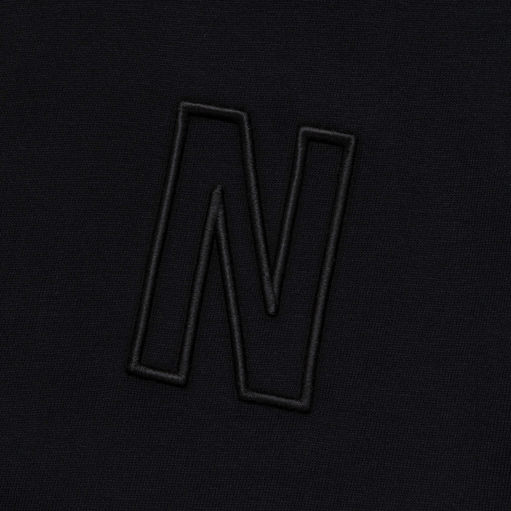 Simon Loose Organic Heavy Jersey N Logo T-Shirt - Black