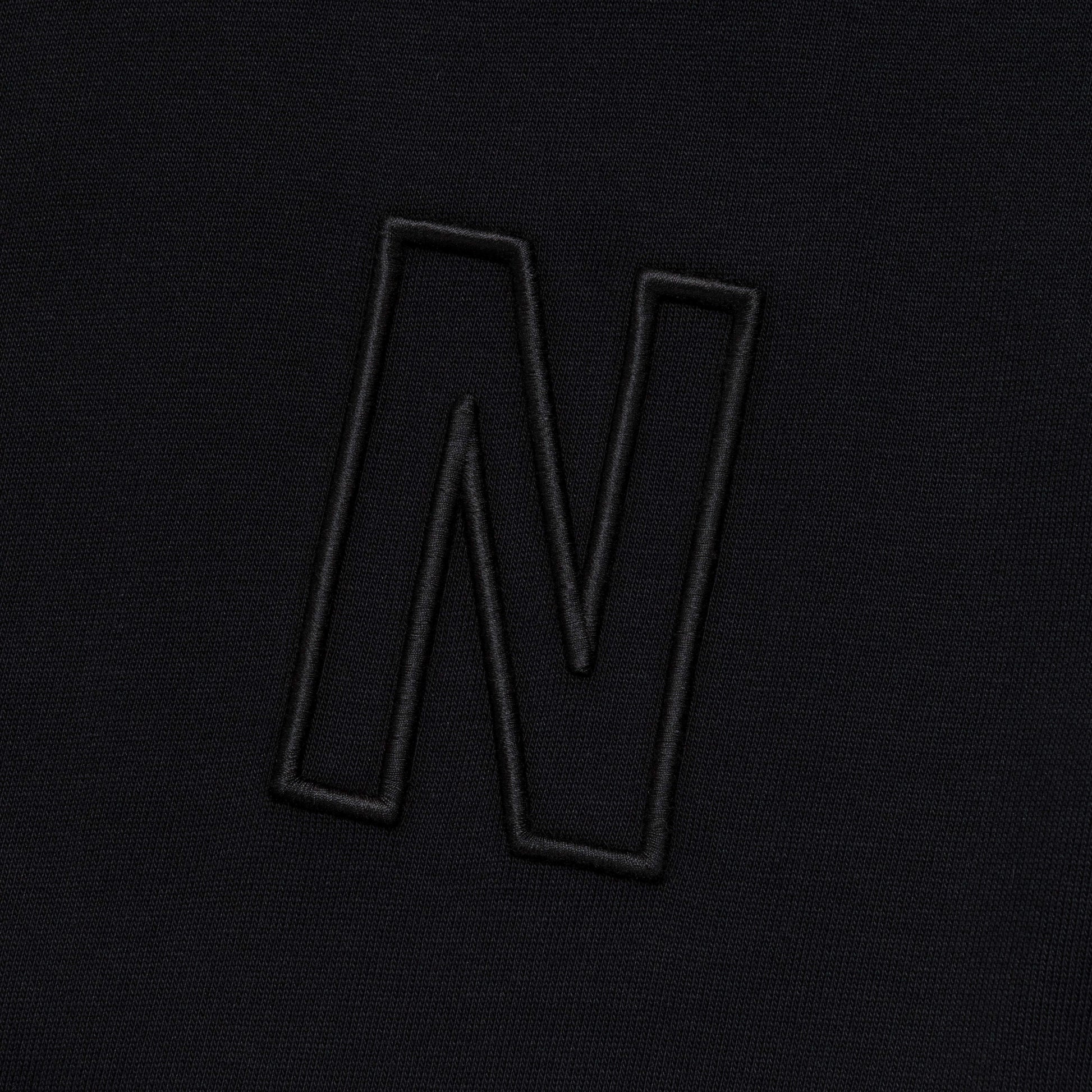 Simon Loose Organic Heavy Jersey N Logo T-Shirt - Black