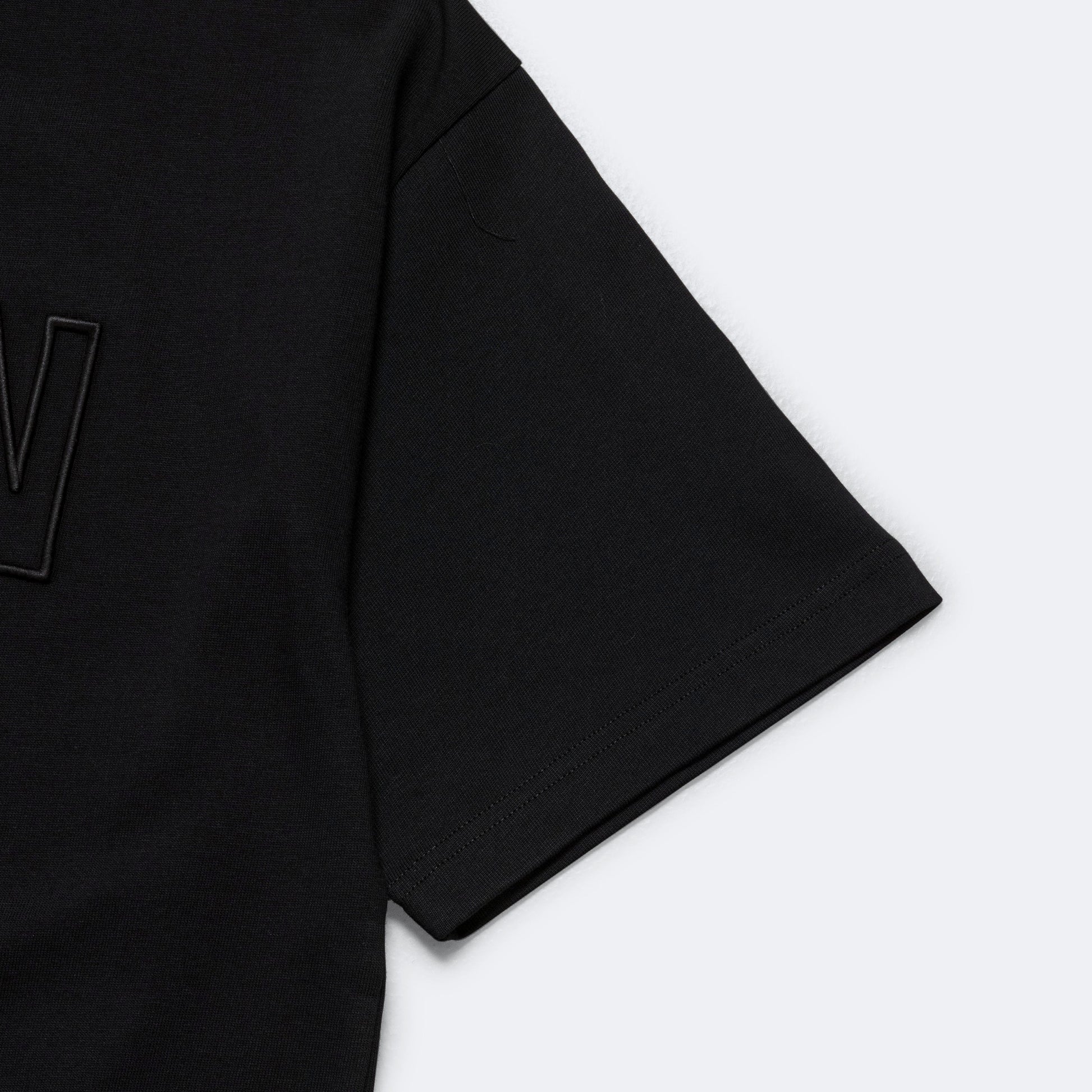 Simon Loose Organic Heavy Jersey N Logo T-Shirt - Black