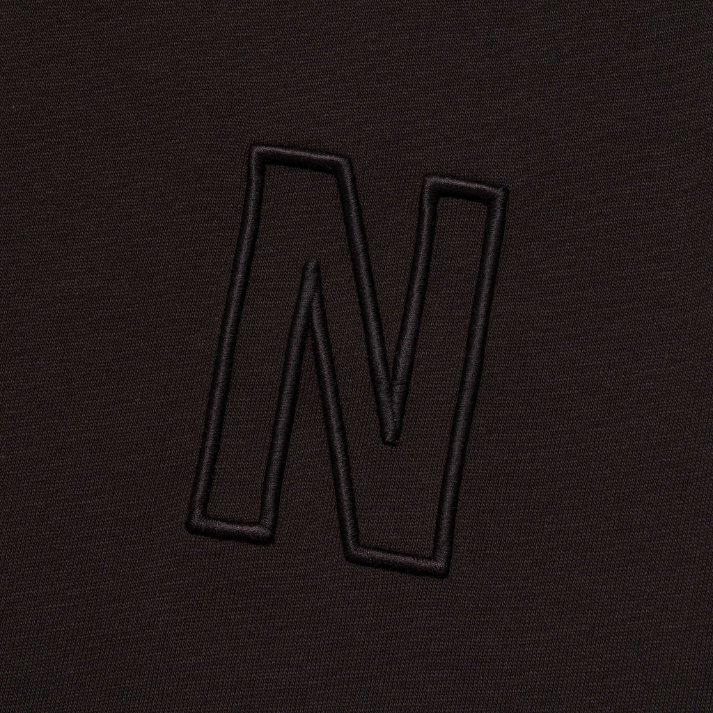 Simon Loose Organic Heavy Jersey N Logo T-Shirt - Espresso