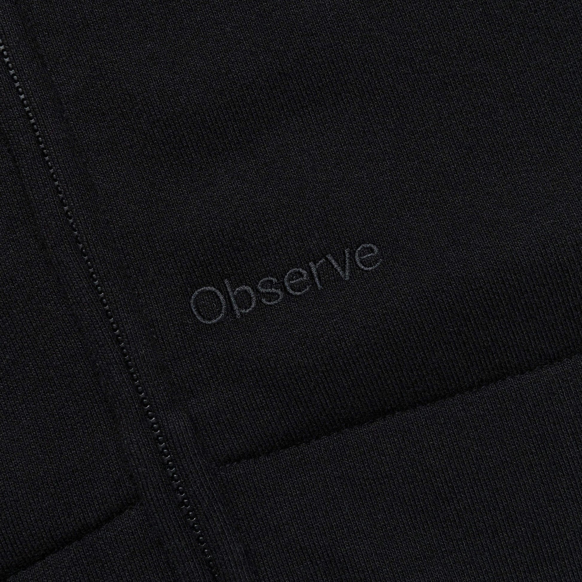 Crest Zip-Up Hood - Black